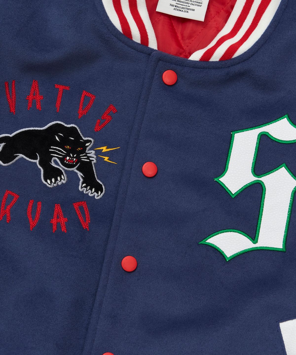 스티그마(STIGMA) Classic Oversized Varsity Jacket Navy