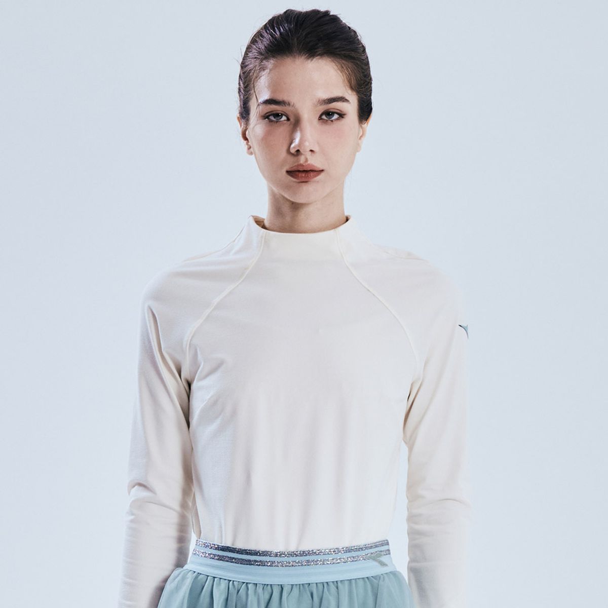 디아도라(diadora) 스테이 웜 긴팔 티셔츠 우먼 IVORY