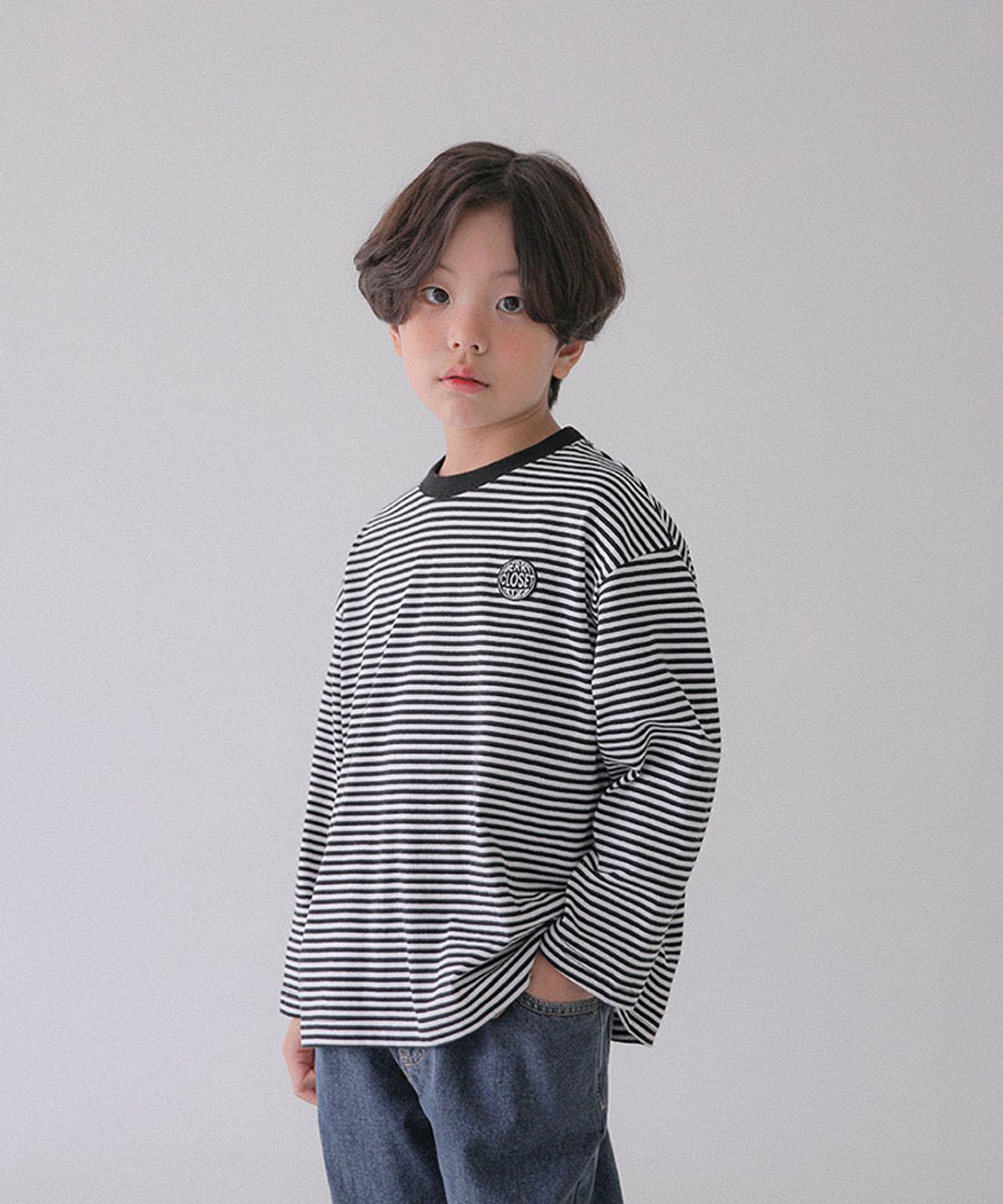 베리클로젯(BERRYCLOSET) 삐삐 스트라이프 티셔츠