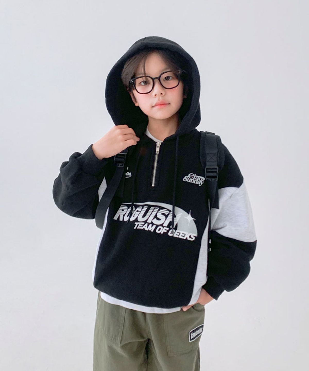 베리클로젯(BERRYCLOSET) [기모] 악동 라인 후드