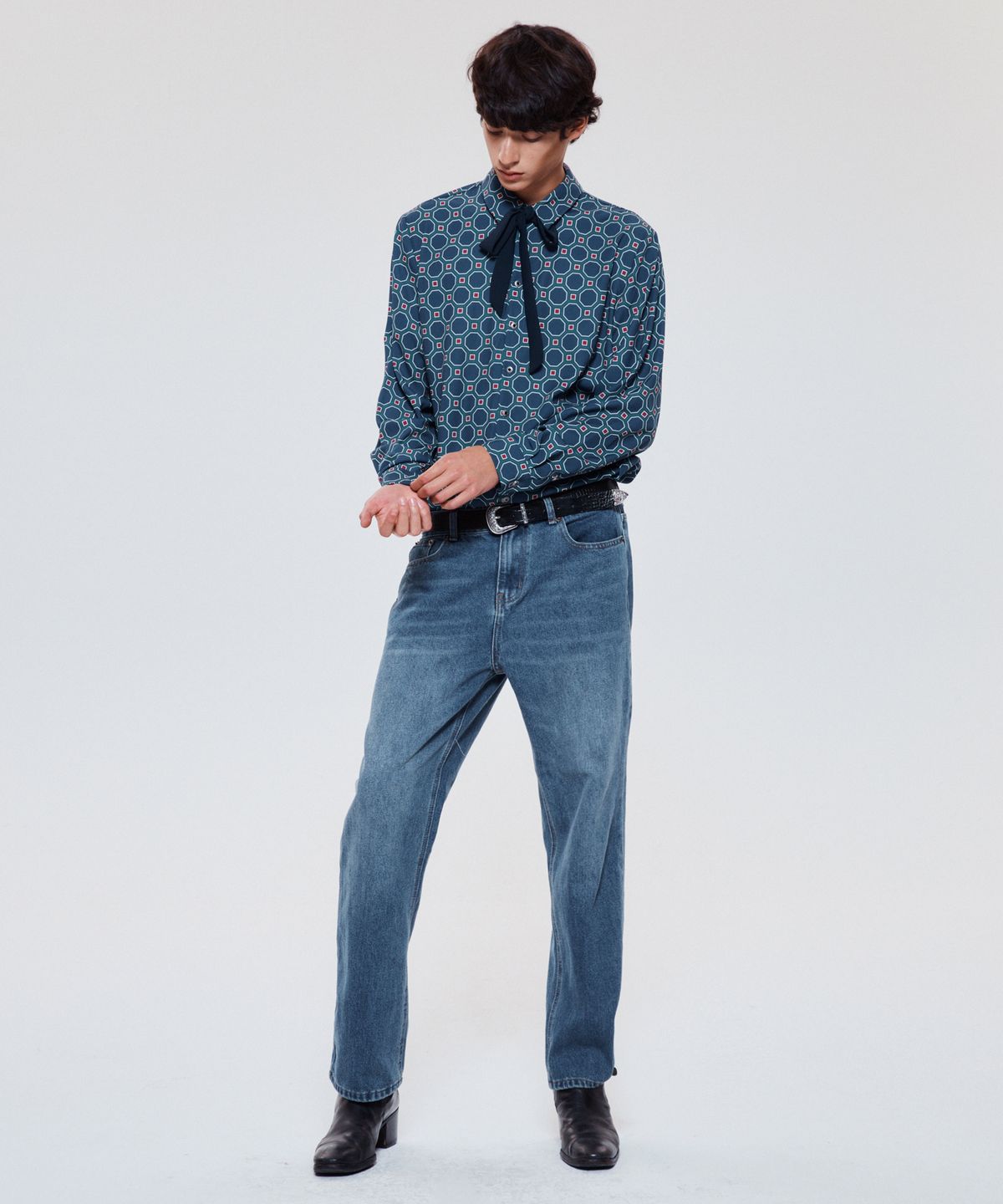 언티지(UNTAGE) 와이드 데님 팬츠[Blue(UNISEX)]_UTD-FP02