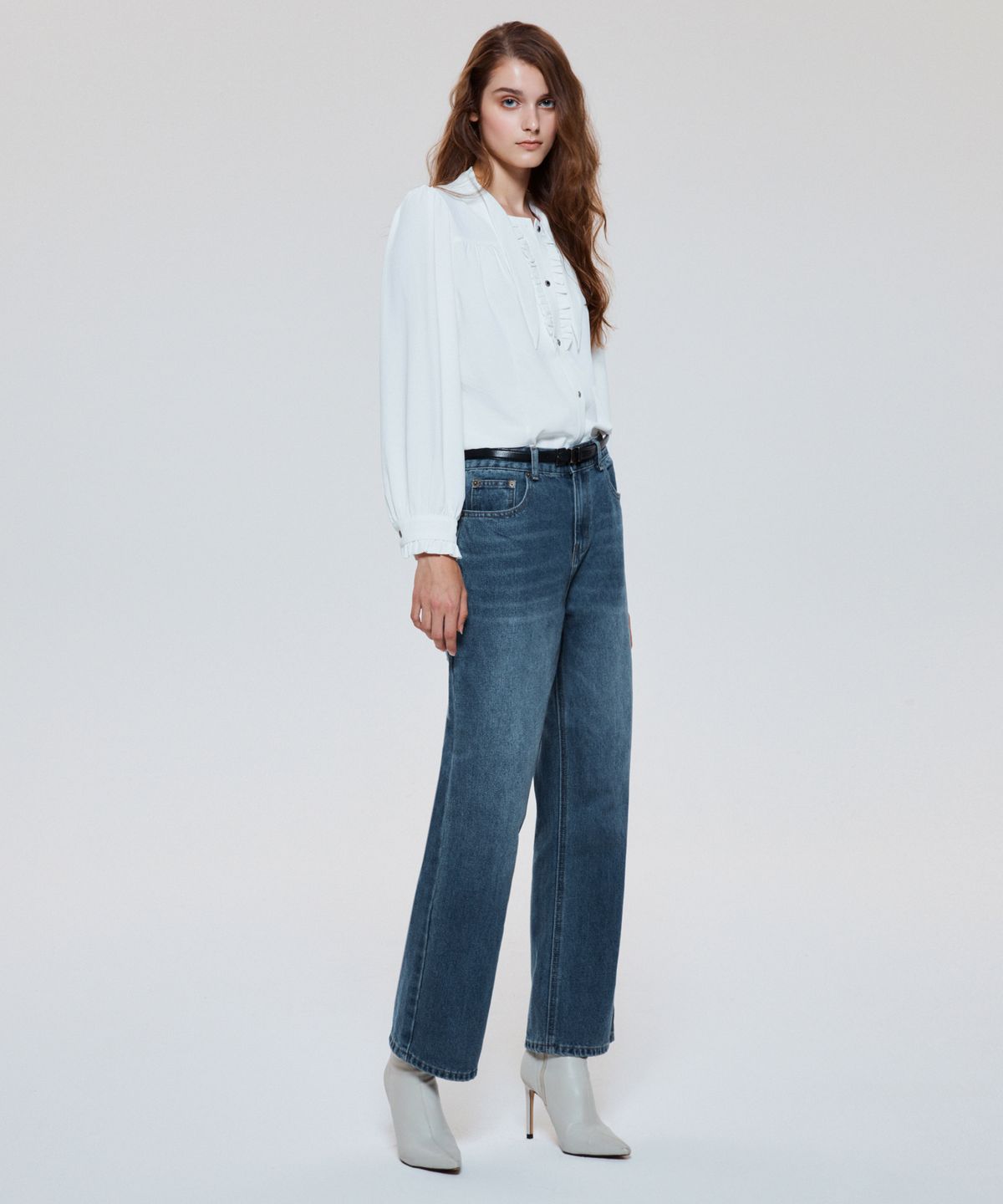 언티지(UNTAGE) 와이드 데님 팬츠[Blue(UNISEX)]_UTD-FP02