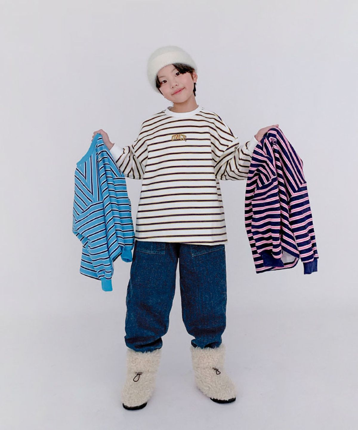 베리클로젯(BERRYCLOSET) 원스 스트라이프 쭈리 티셔츠