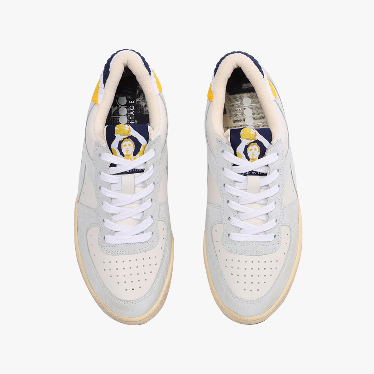 디아도라(diadora) 미 바스켓 로우 포티 니트 이태리 WHITE
