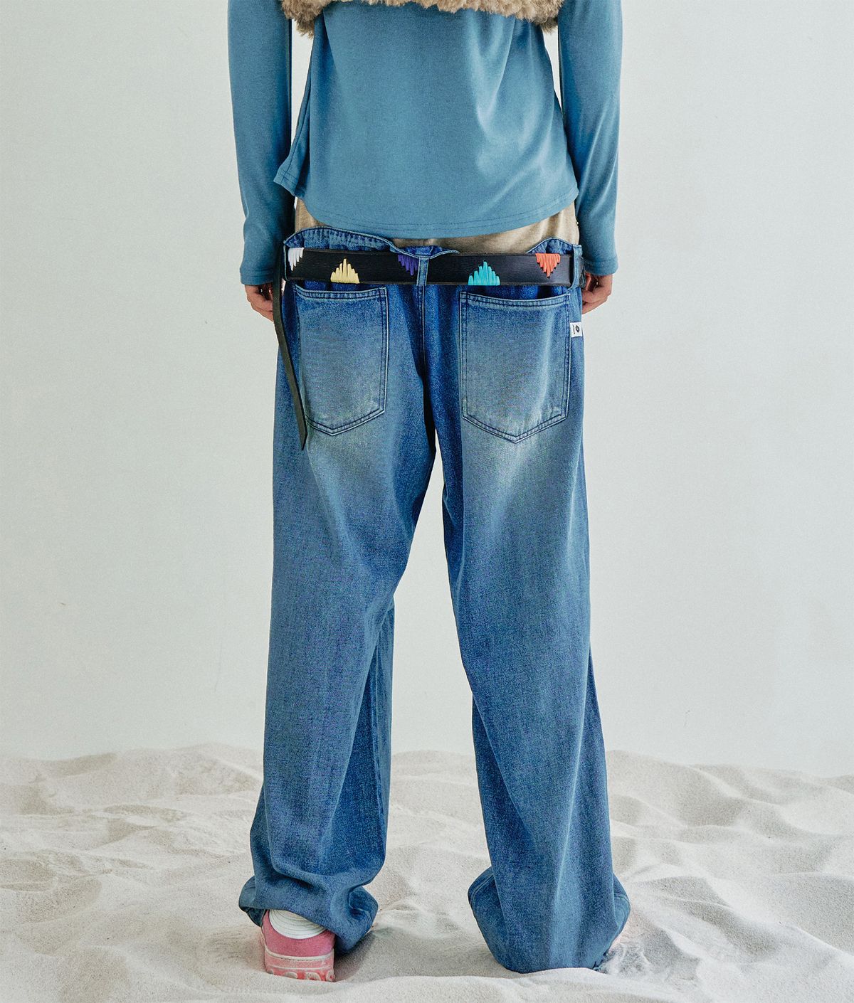 에씰미(ESEELMI) DOUBLE LAYERED SAGGING PANTS