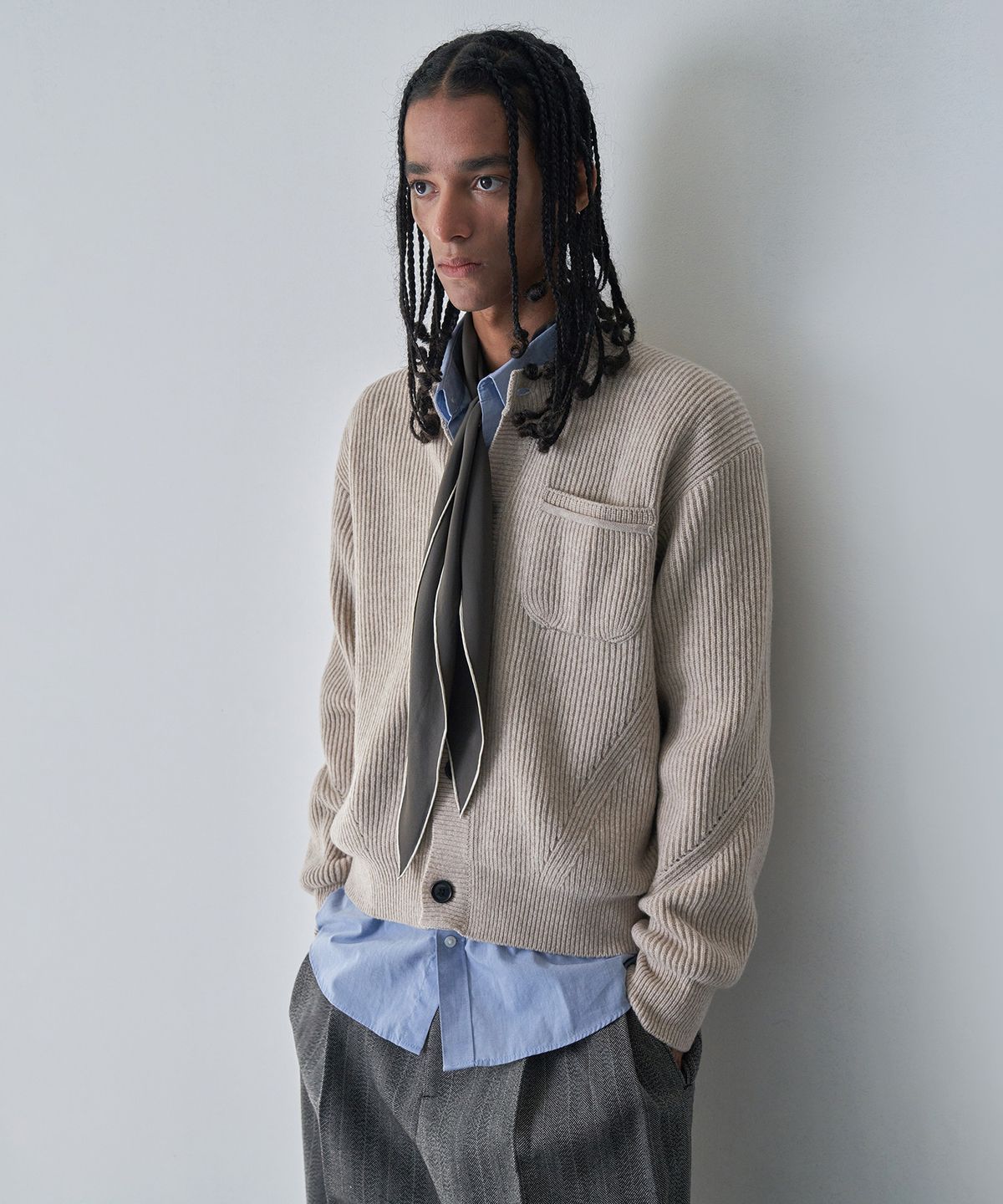 필로트(PELOTE) 원포켓 가디건 (Beige)