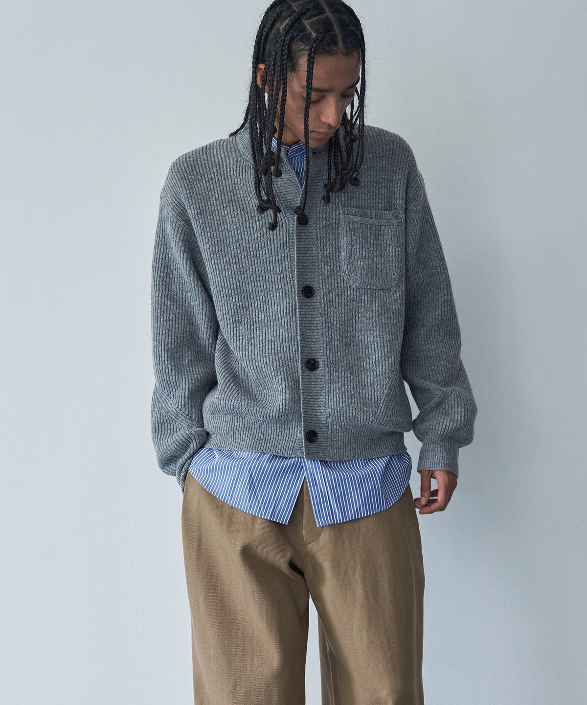필로트(PELOTE) 원포켓 가디건 (Grey)