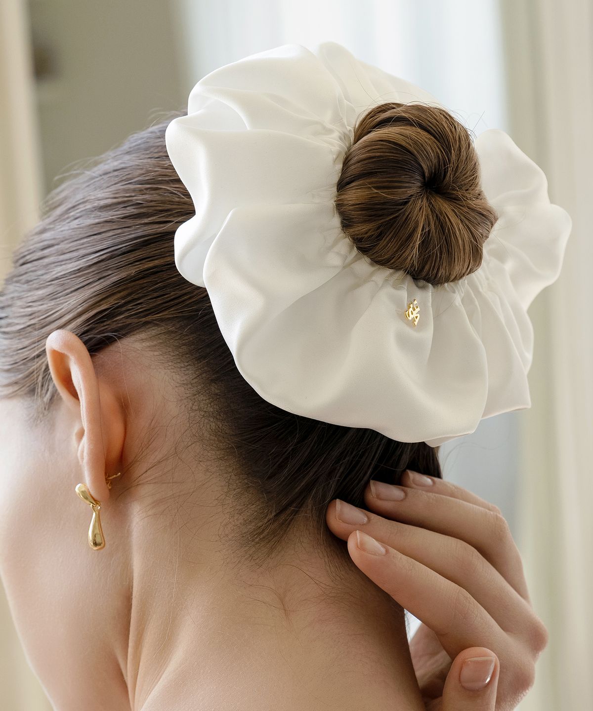 하스(HAS) HDM004 Classic big shirring satin scrunchie