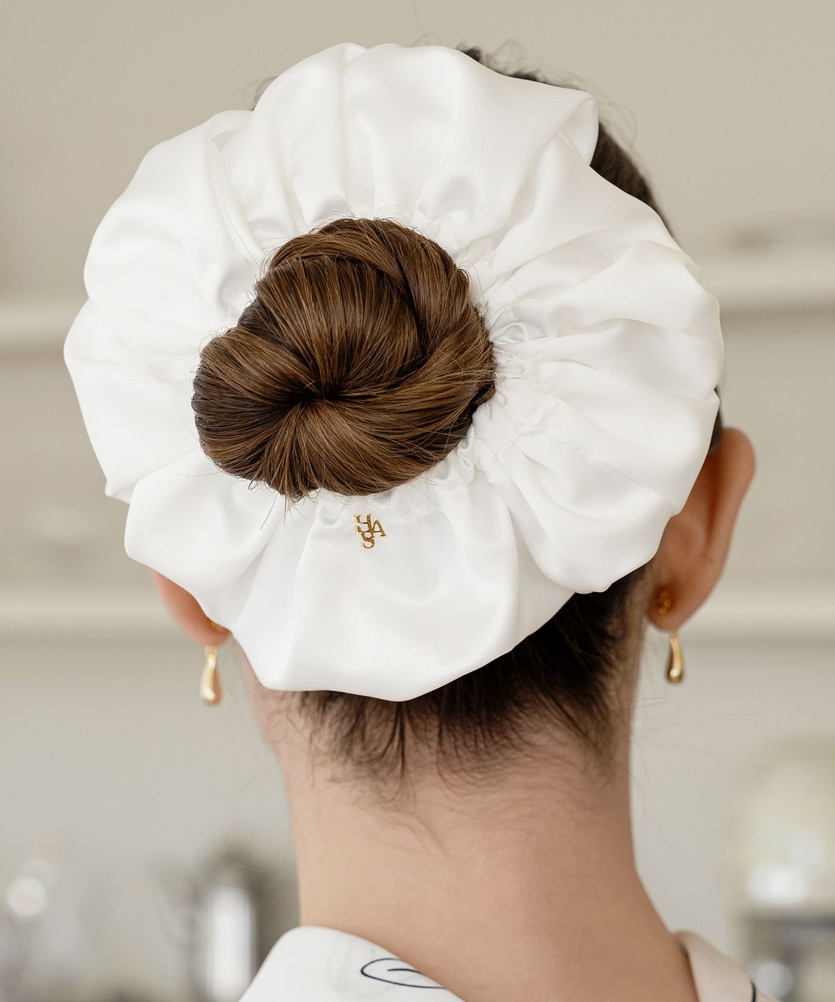 하스(HAS) HDM004 Classic big shirring satin scrunchie