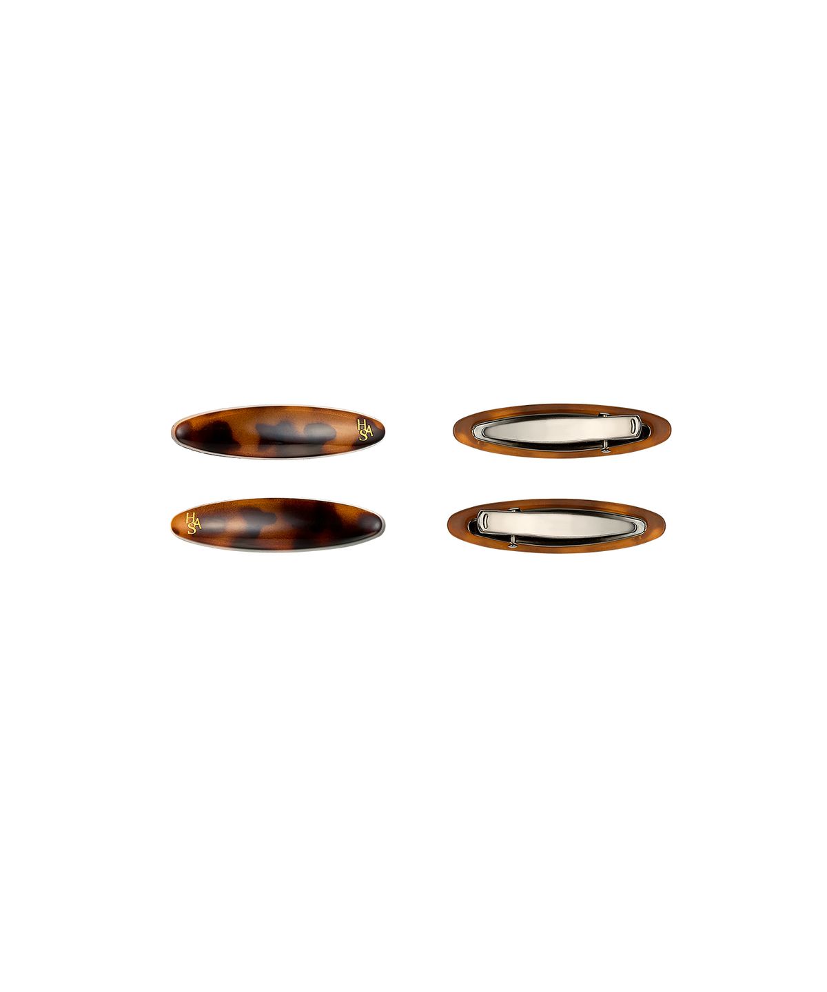 하스(HAS) [2 PACK] HDM012 Leopard oval mini hair clip set
