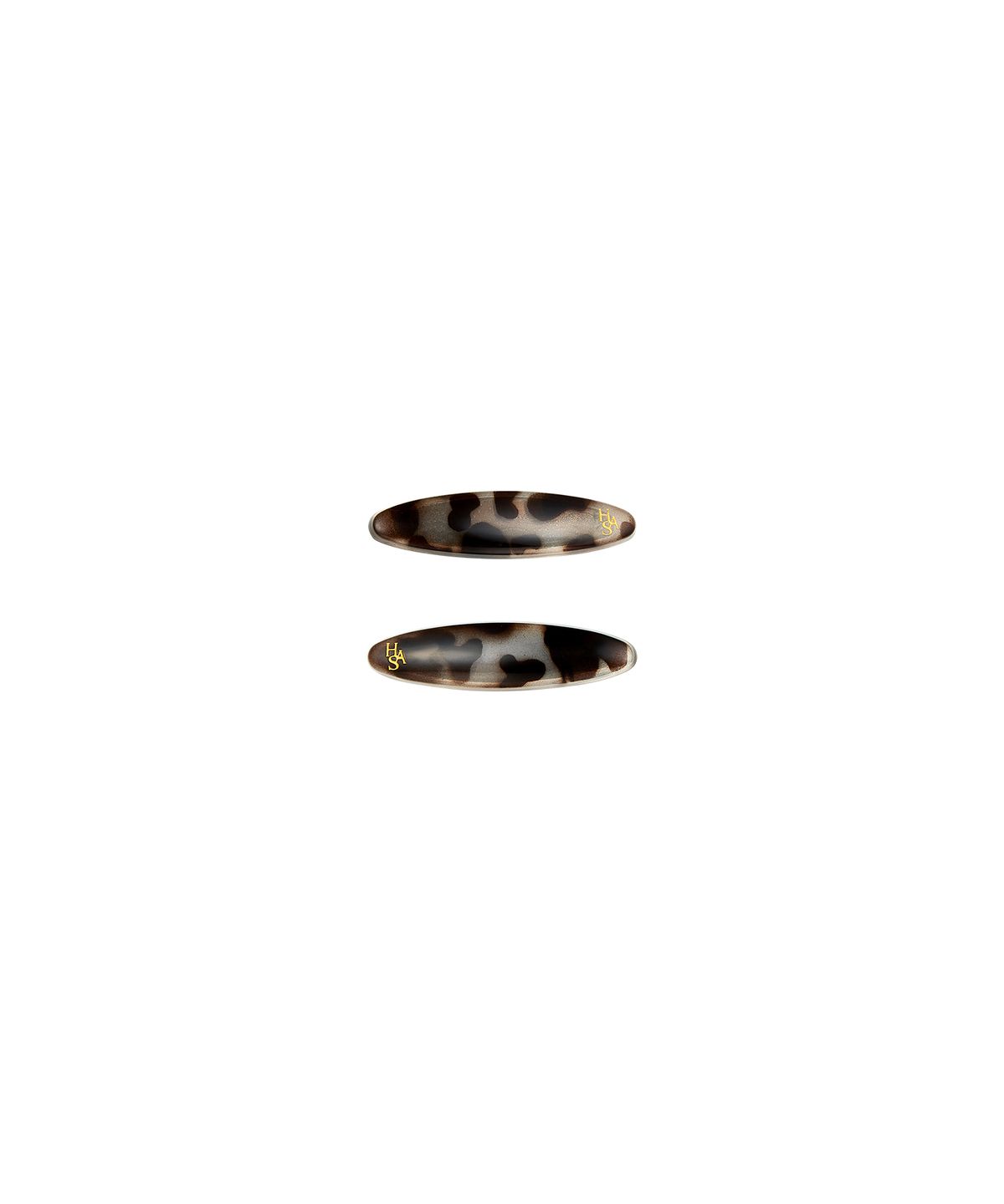 하스(HAS) [2 PACK] HDM012 Leopard oval mini hair clip set