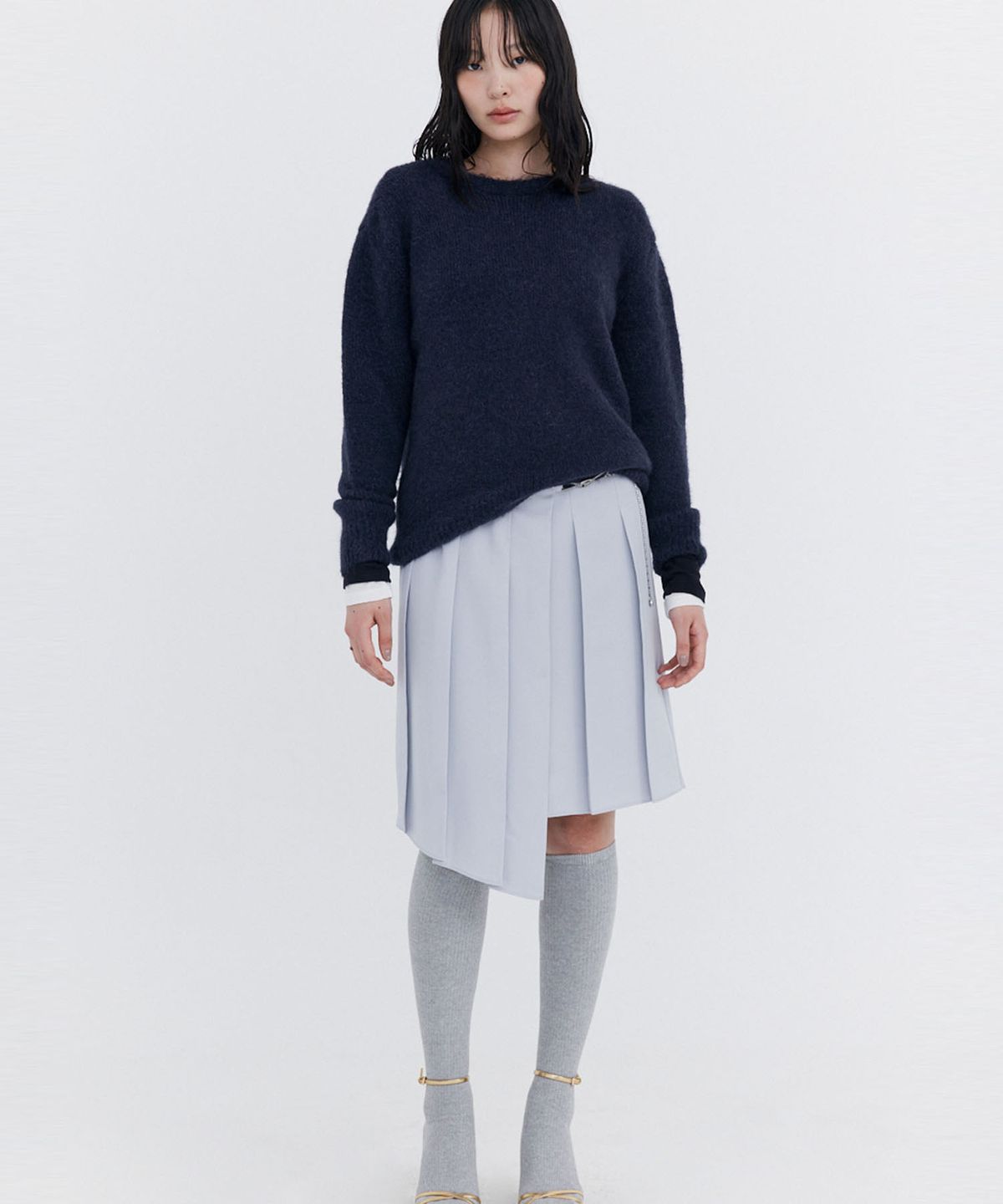 분더캄머(WNDERKAMMER) Alpaca Boucle Knit Pullover_Navy (알파카 부클 니트 풀오버_네이비)