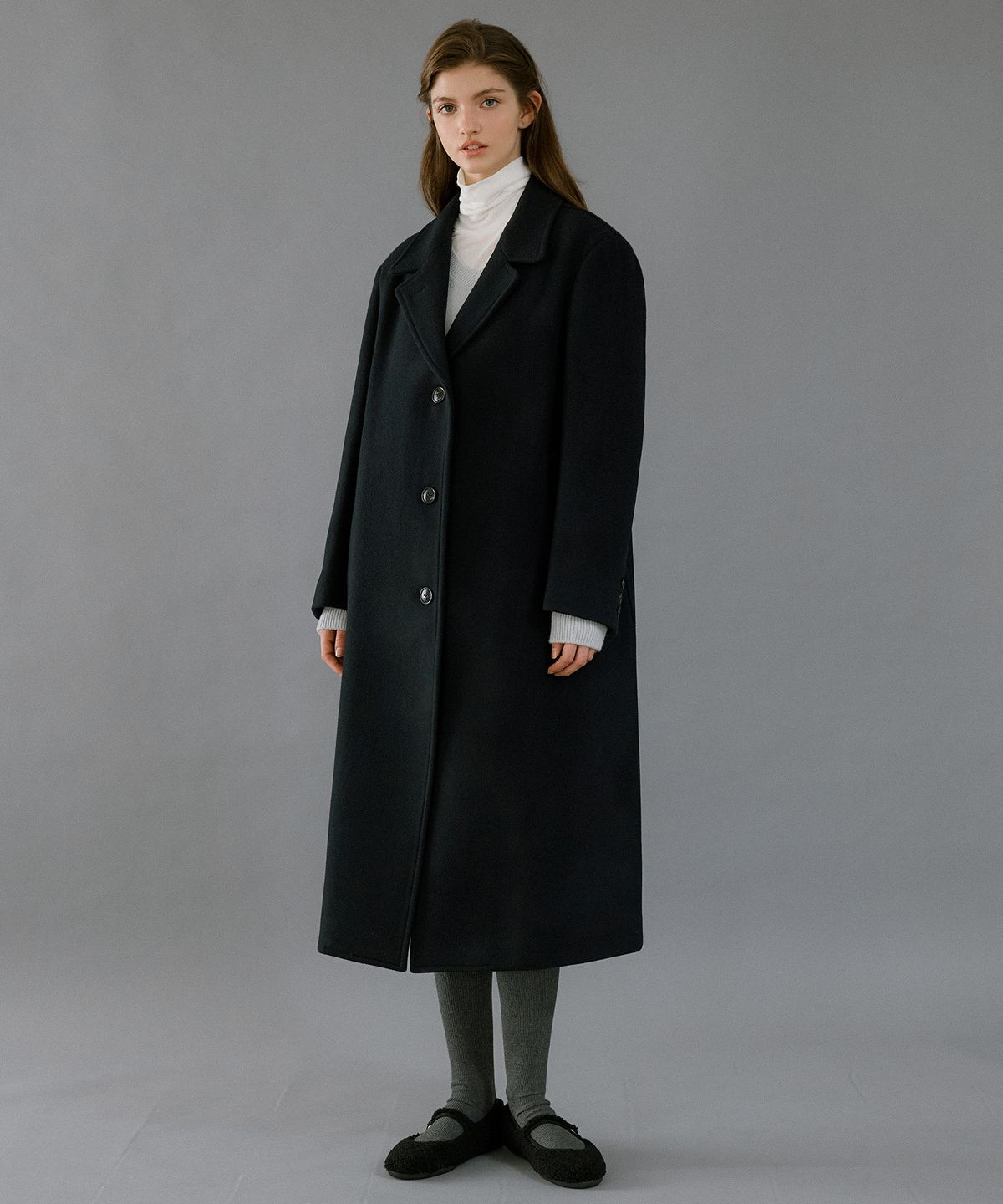 레테라(LETTERA) Wool Single Long Coat