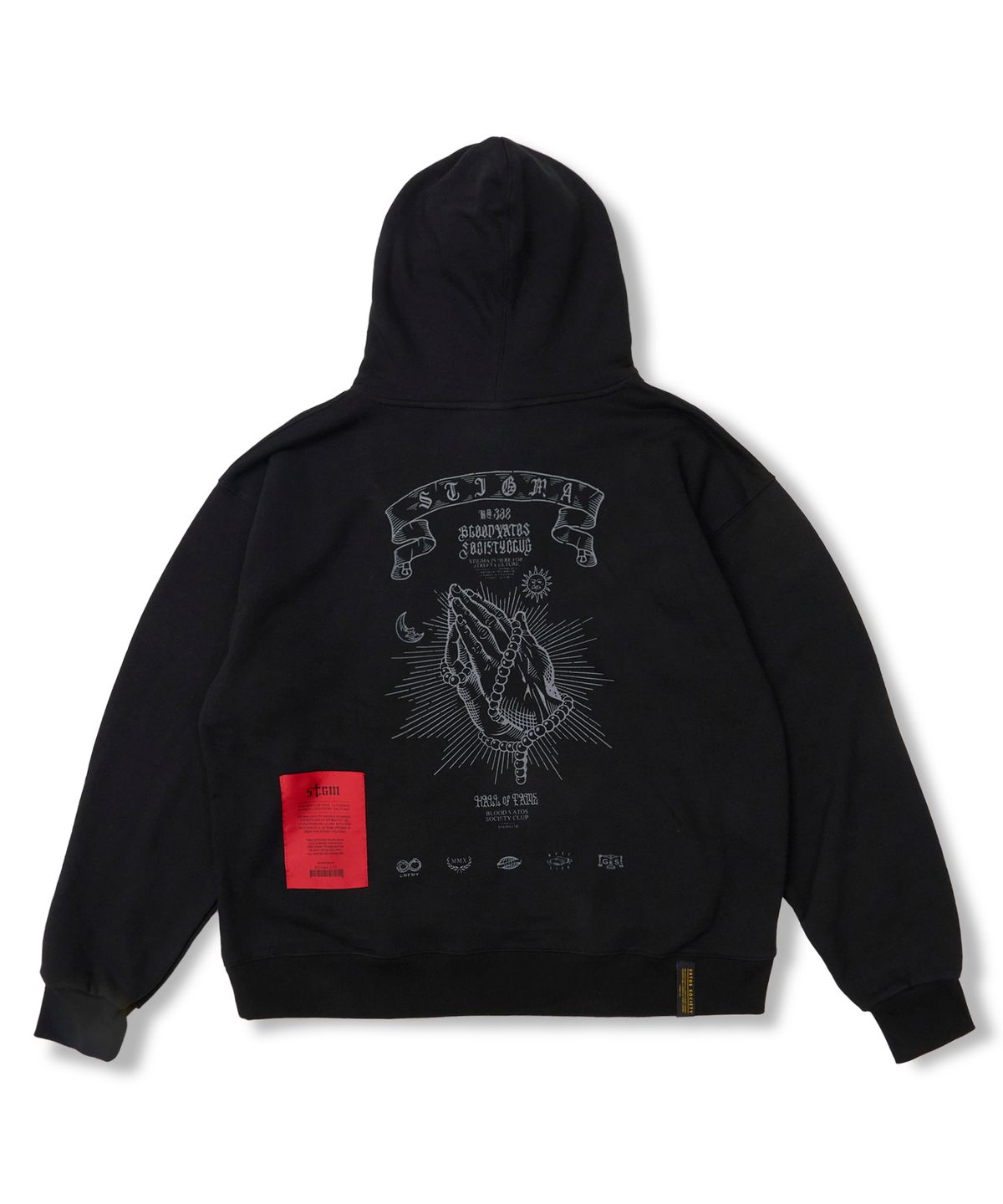 스티그마(STIGMA) Praying Oversized Hoodie Black