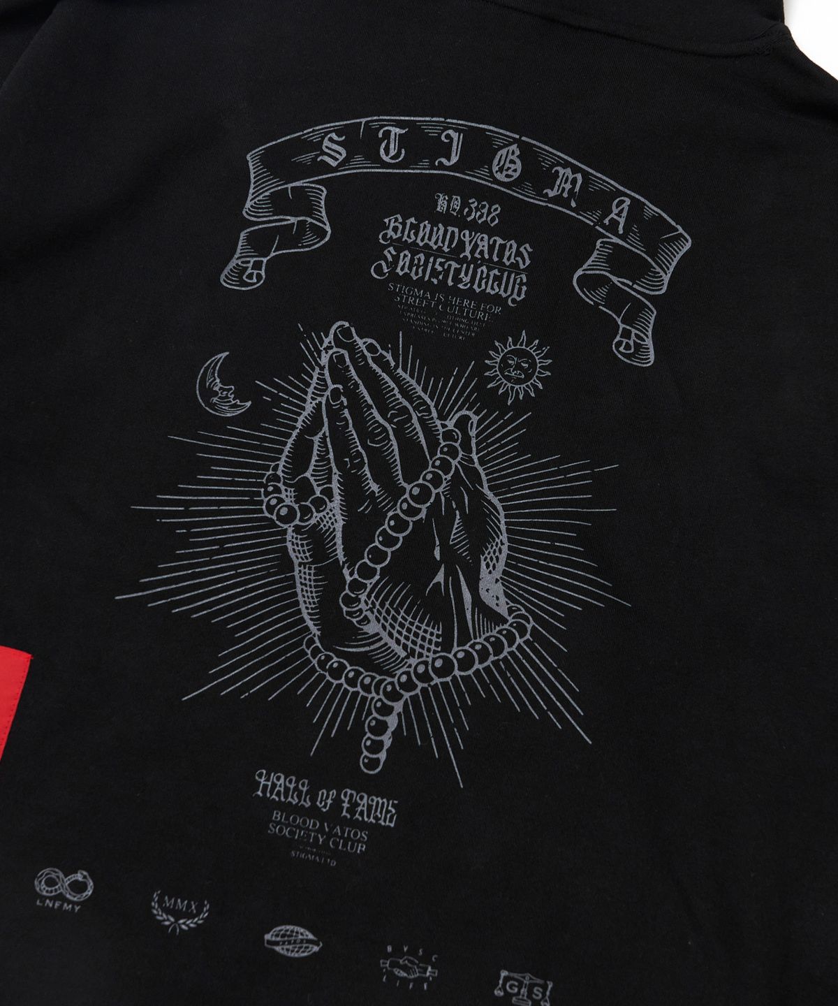 스티그마(STIGMA) Praying Oversized Hoodie Black