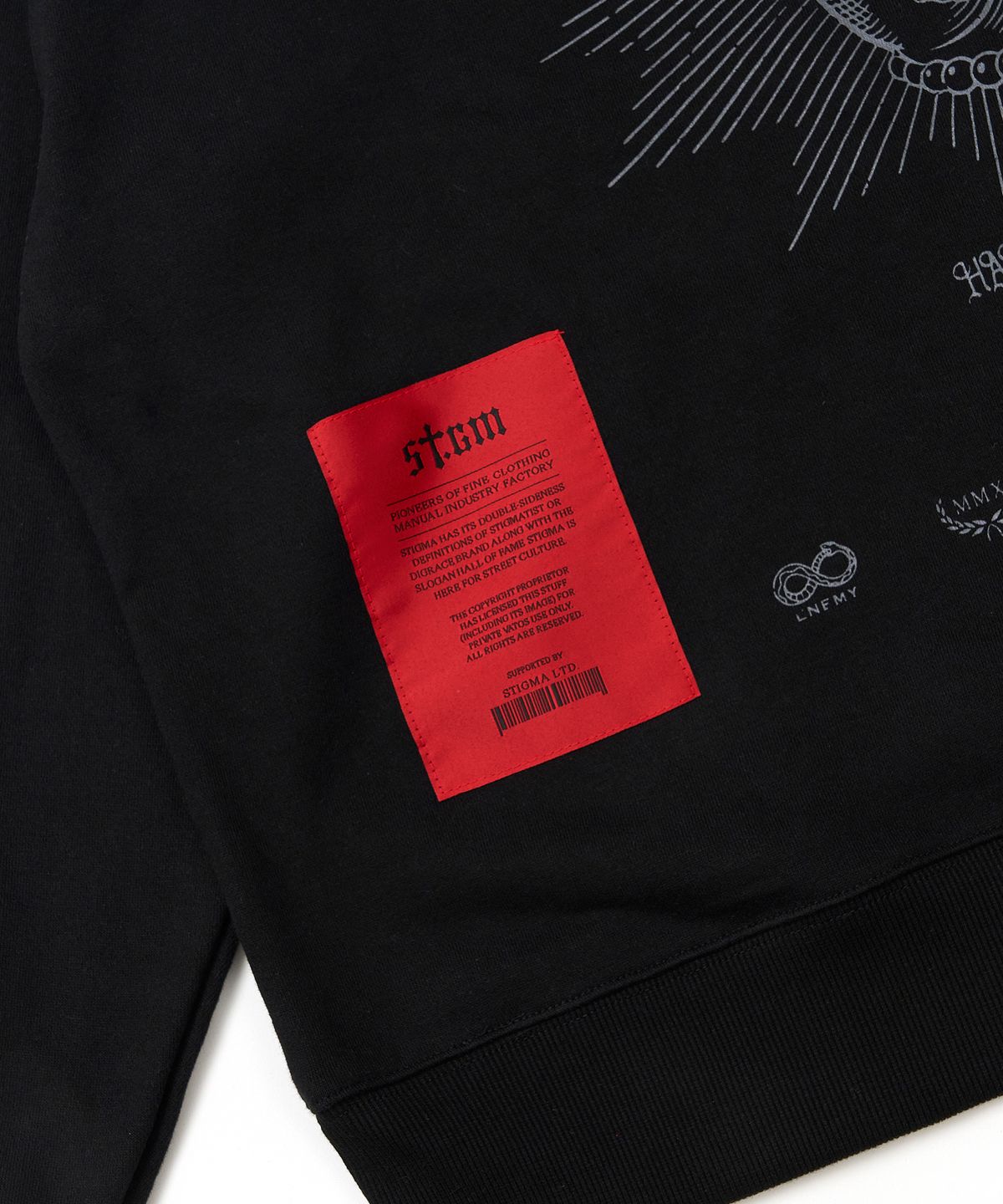 스티그마(STIGMA) Praying Oversized Hoodie Black