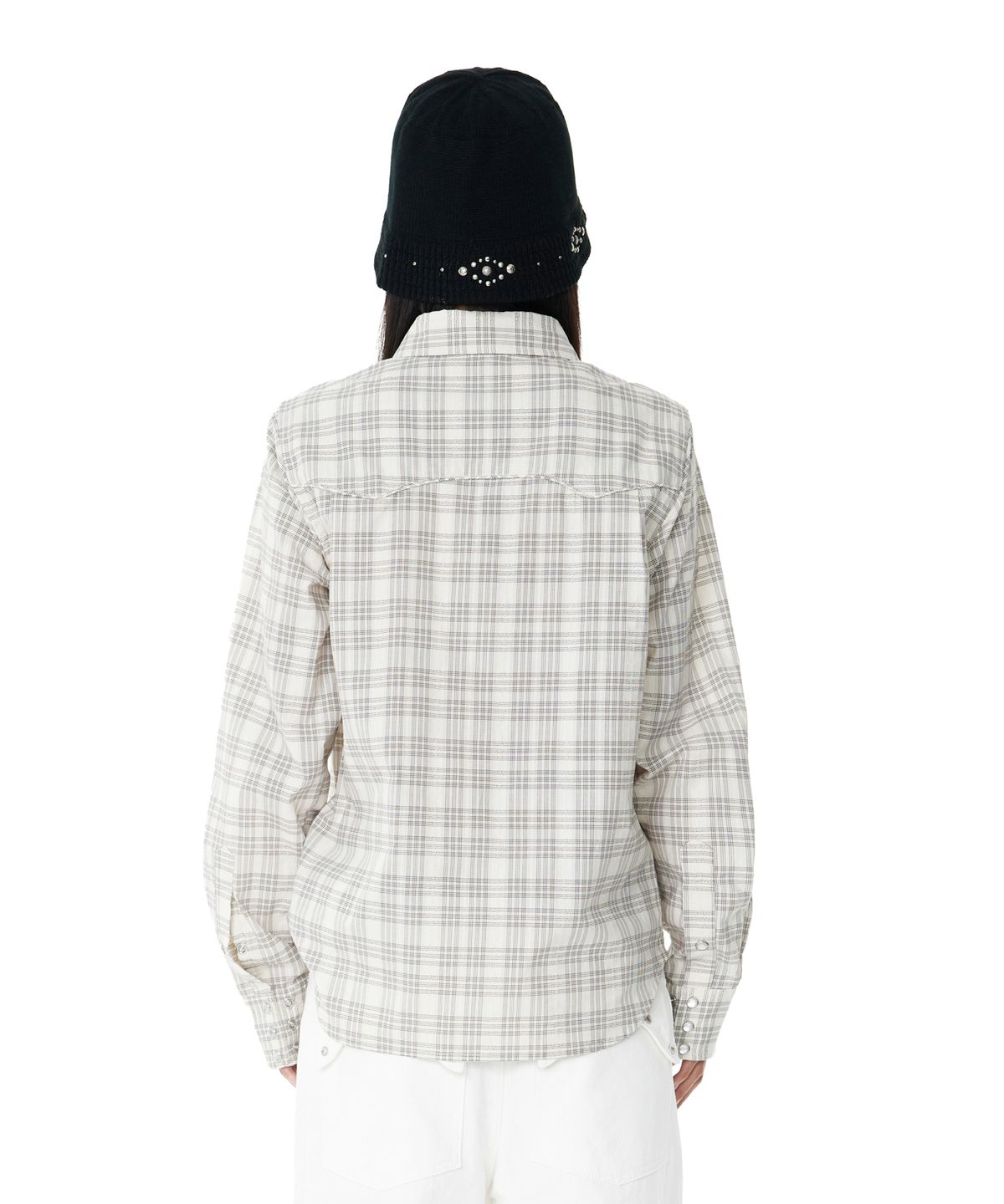아캄(AAKAM) Western Check Shirts (Ivory)