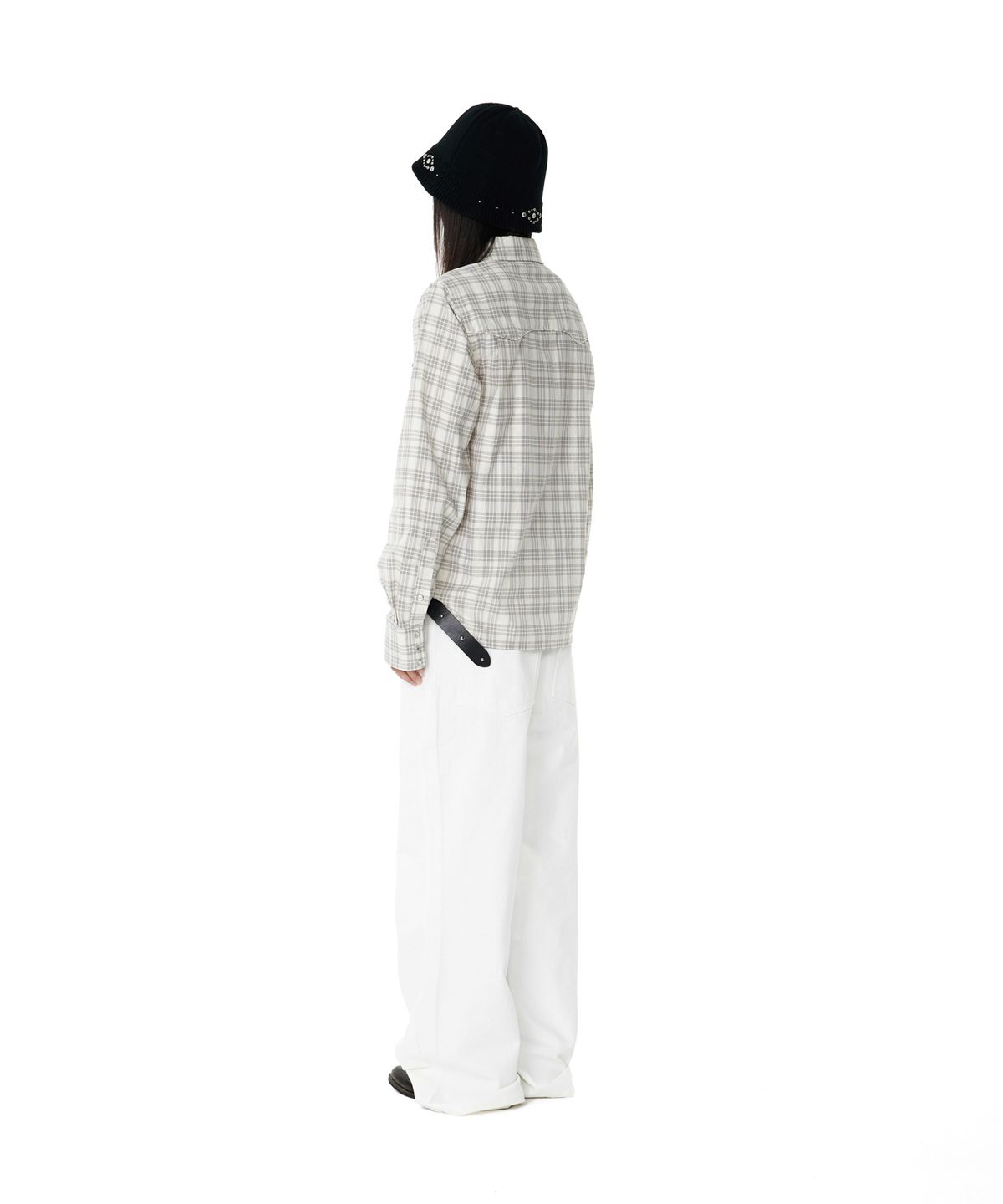 아캄(AAKAM) Western Check Shirts (Ivory)