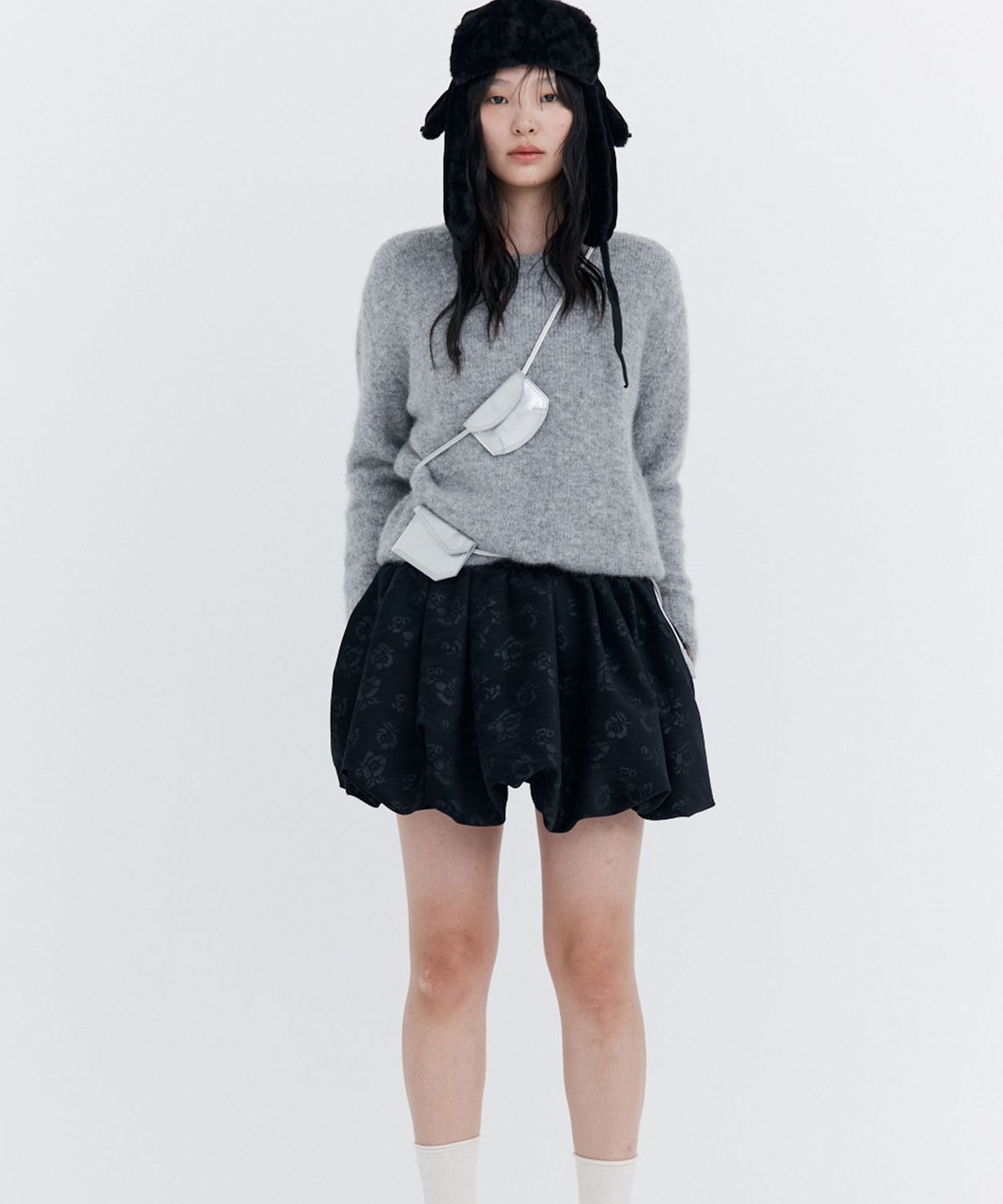 분더캄머(WNDERKAMMER) Alpaca Boucle Knit Pullover_Grey (알파카 부클 니트 풀오버_그레이)