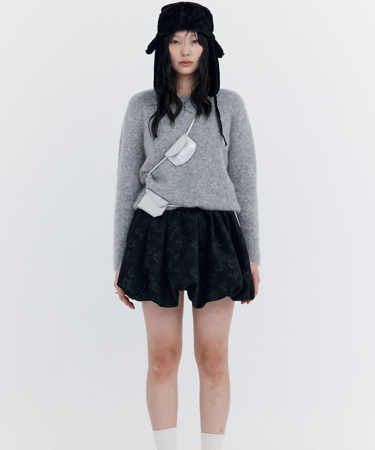 분더캄머(WNDERKAMMER) Alpaca Boucle Knit Pullover_Grey (알파카 부클 니트 풀오버_그레이)