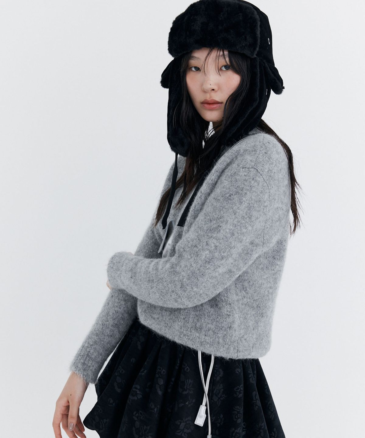분더캄머(WNDERKAMMER) Alpaca Boucle Knit Pullover_Grey (알파카 부클 니트 풀오버_그레이)