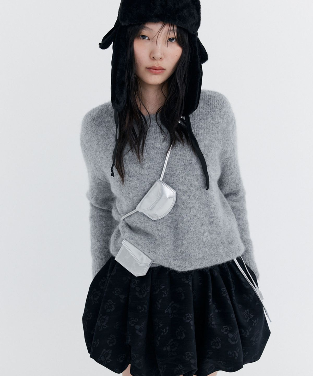 분더캄머(WNDERKAMMER) Alpaca Boucle Knit Pullover_Grey (알파카 부클 니트 풀오버_그레이)