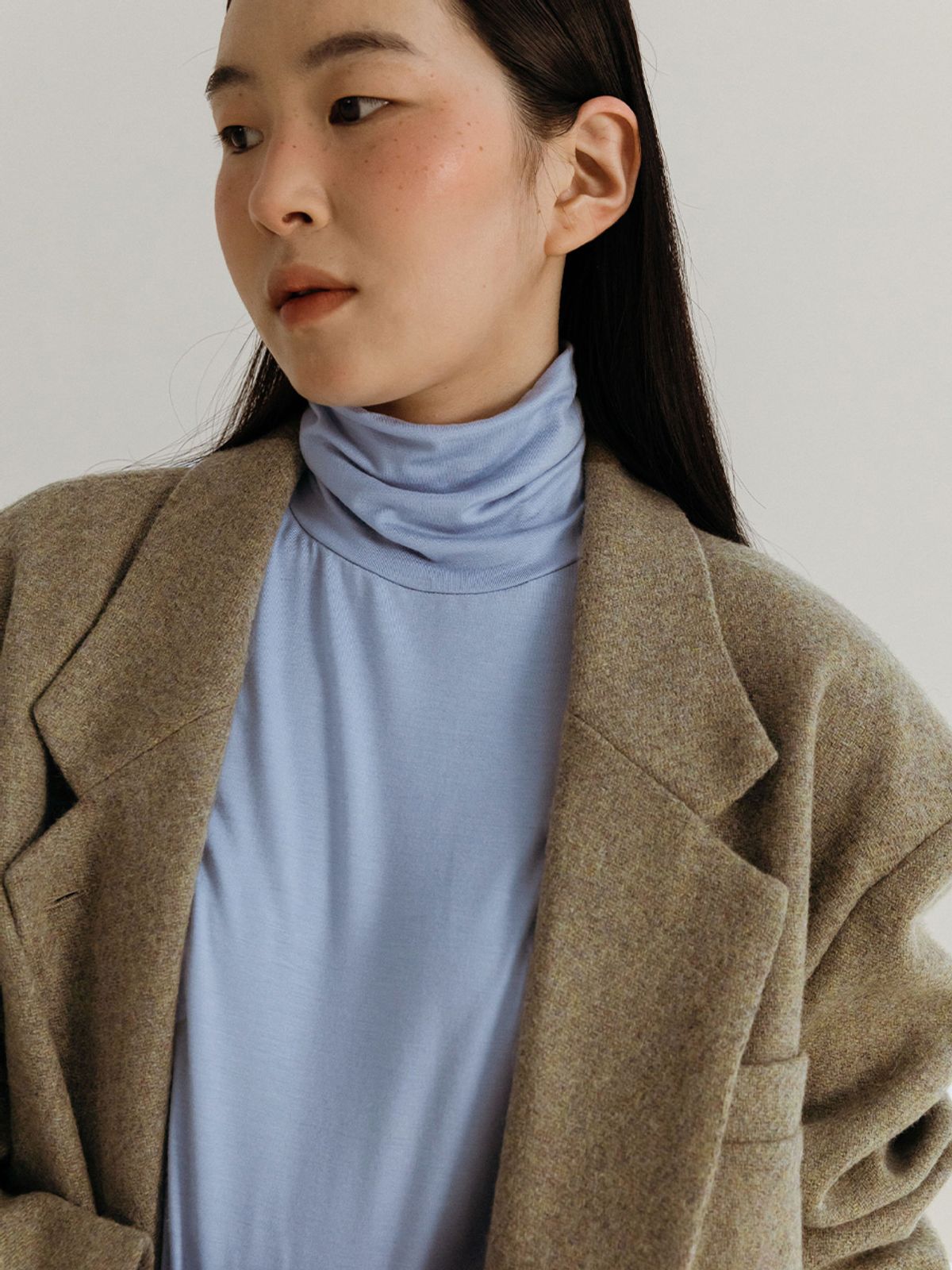 플리즈프로젝트(PLZPROJECT) LOOSE TURTLENECK,  SKY BLUE