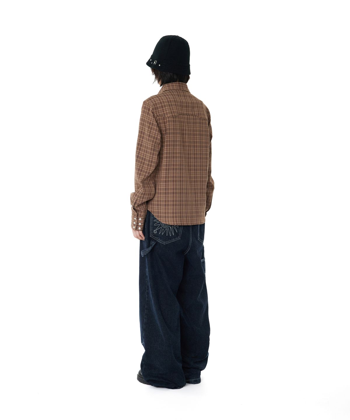 아캄(AAKAM) Western Check Shirts (Brown)