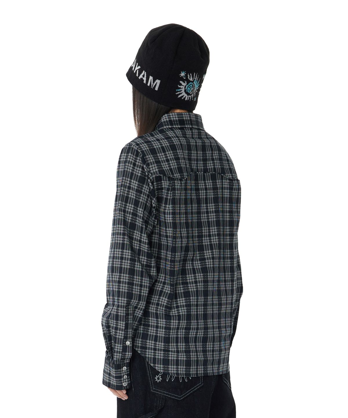 아캄(AAKAM) Western Check Shirts (Black)