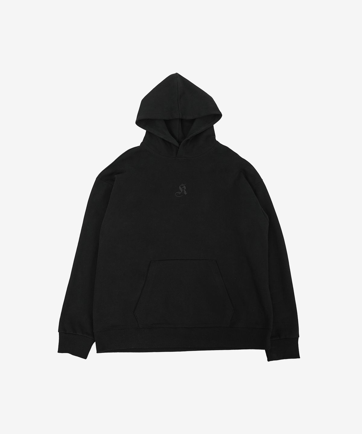 케이지엠(KZM) 레터링 후드티 BLACK