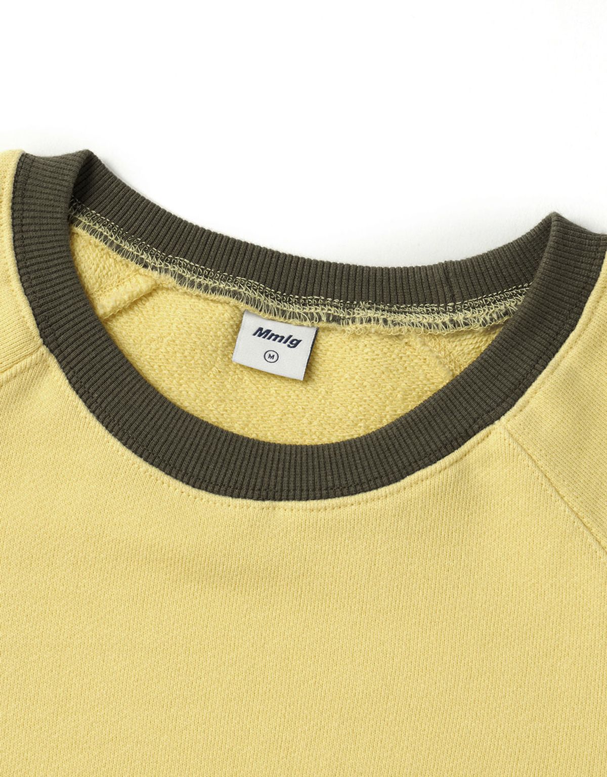 엠엠엘지(MMLG) [Mmlg] CLUB SWEAT (CREAM YELLOW / MOSS KHAKI)