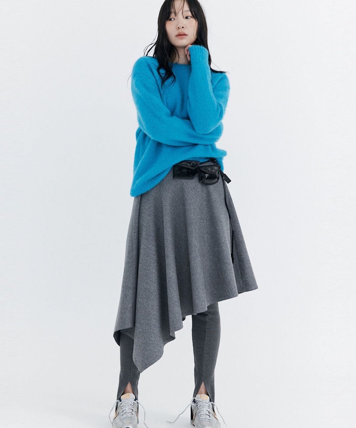 분더캄머(WNDERKAMMER) Alpaca Boucle Knit Pullover_Blue (알파카 부클 니트 풀오버_블루)