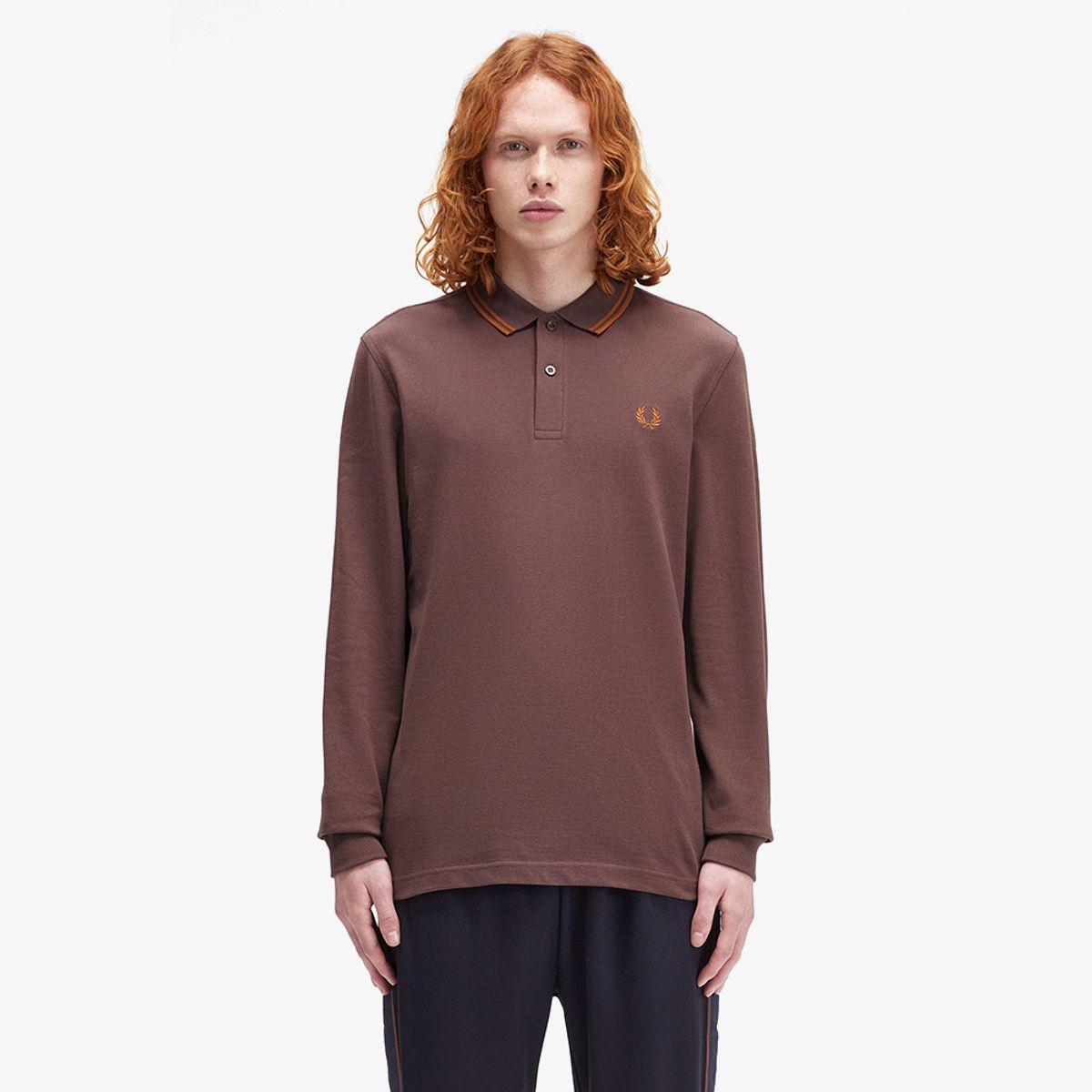 프레드페리(FRED PERRY) [M3636] 롱 슬리브 트윈 팁 프레드페리 셔츠 - 캐링턴로드브릭/넛플레이크 AFPM2433636-W81