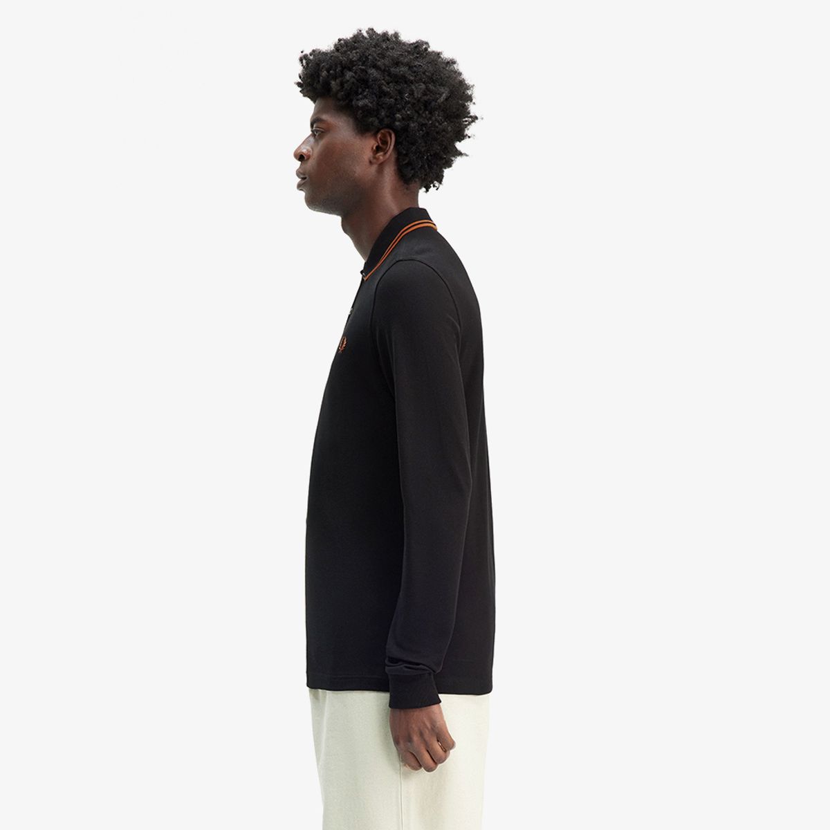 프레드페리(FRED PERRY) [M3636] 롱 슬리브 트윈 팁 프레드페리 셔츠 - 블랙/마멀레이드 AFPM2433636-W96