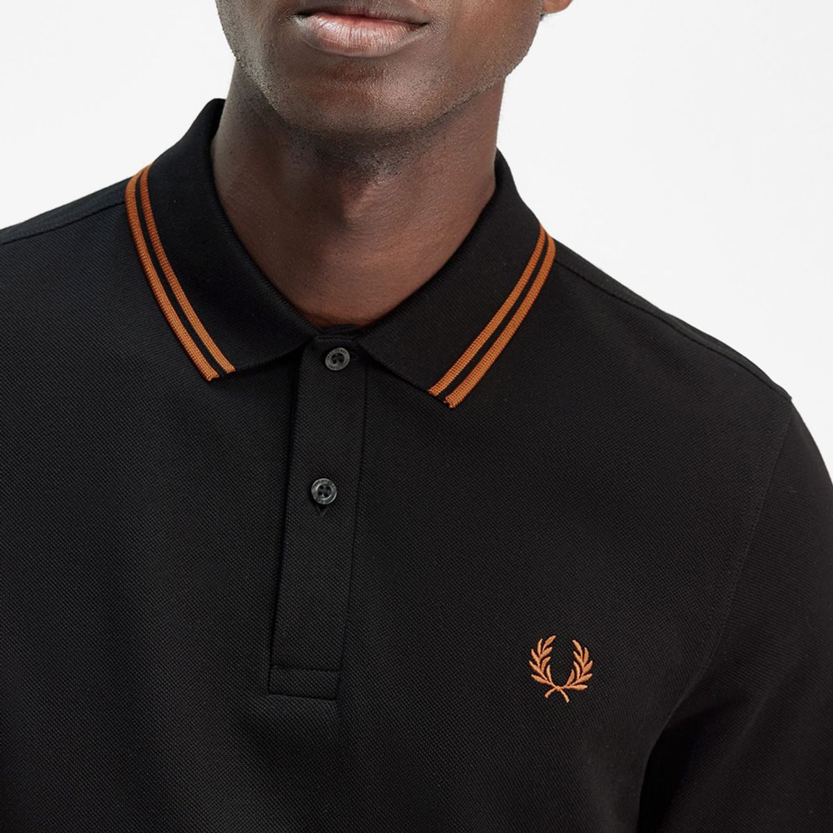 프레드페리(FRED PERRY) [M3636] 롱 슬리브 트윈 팁 프레드페리 셔츠 - 블랙/마멀레이드 AFPM2433636-W96