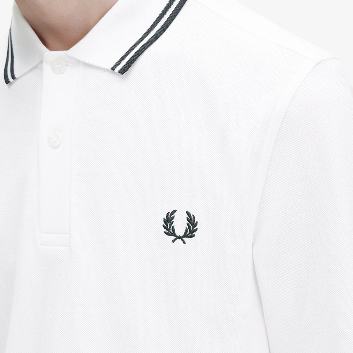 프레드페리(FRED PERRY) [M3636] 롱 슬리브 트윈 팁 프레드페리 셔츠 - 화이트 AFPM2433636-200