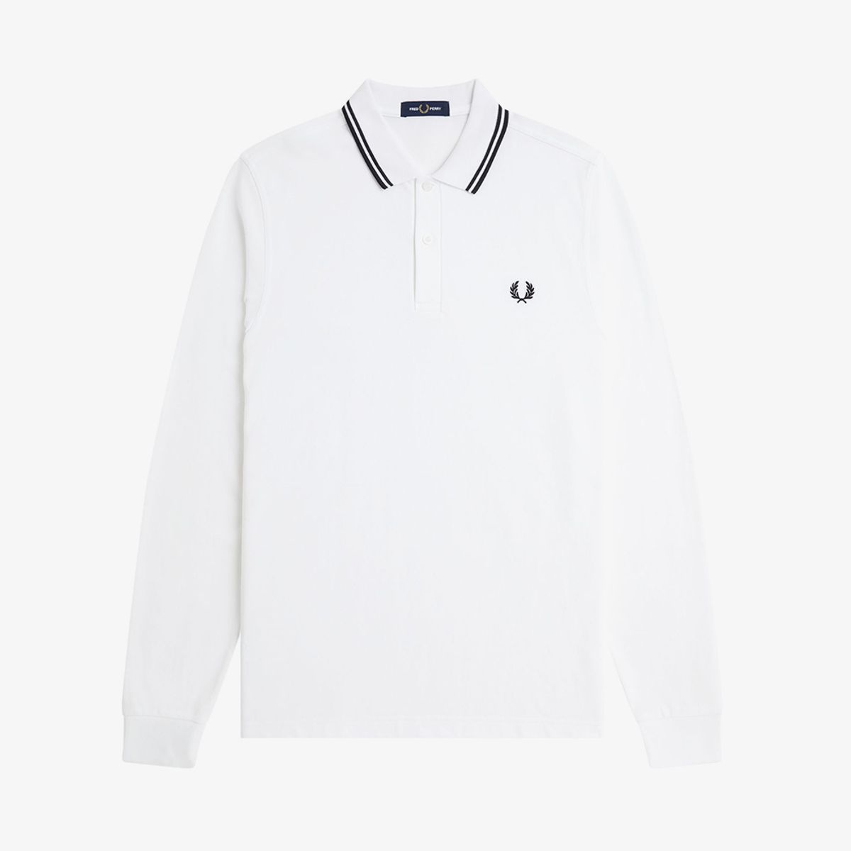 프레드페리(FRED PERRY) [M3636] 롱 슬리브 트윈 팁 프레드페리 셔츠 - 화이트 AFPM2433636-200