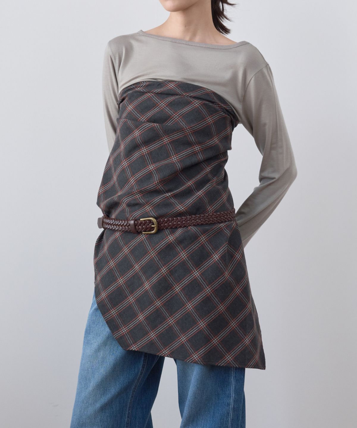 마조네(MA JOURNEE) M LEATHER BELT_BROWN