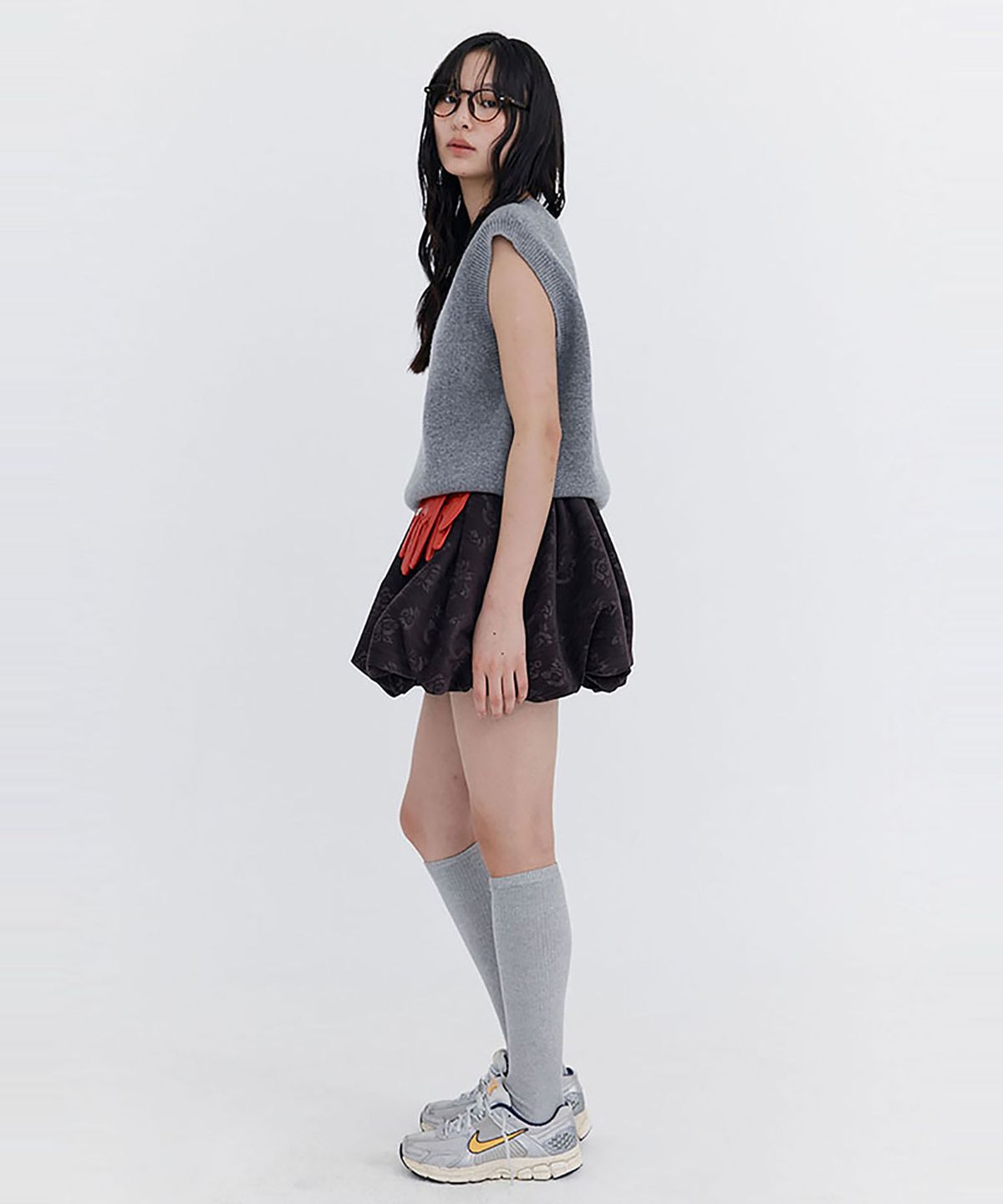 분더캄머(WNDERKAMMER) Damage Knit Vest_Grey (데미지 니트 베스트_그레이)