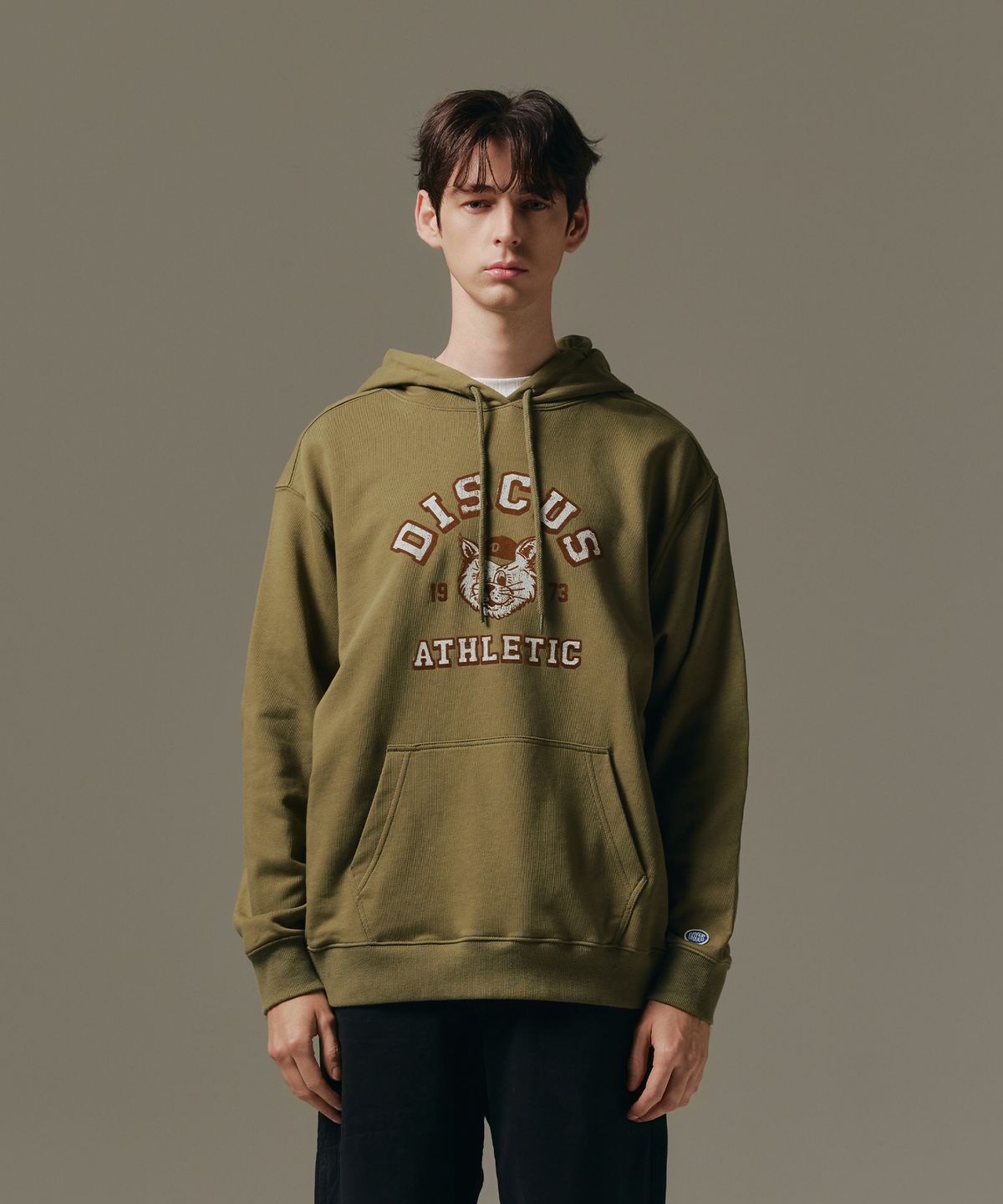 디스커스 애슬레틱(DISCUS ATHLETIC) [3COLORS] 오버 핏 고양이 후디