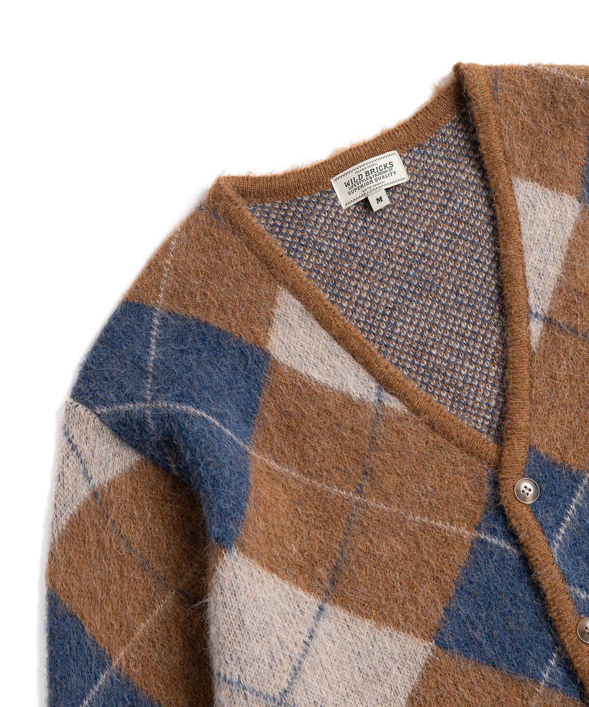 와일드 브릭스(WILD BRICKS) W22 ARGYLE CARDIGAN (camel)