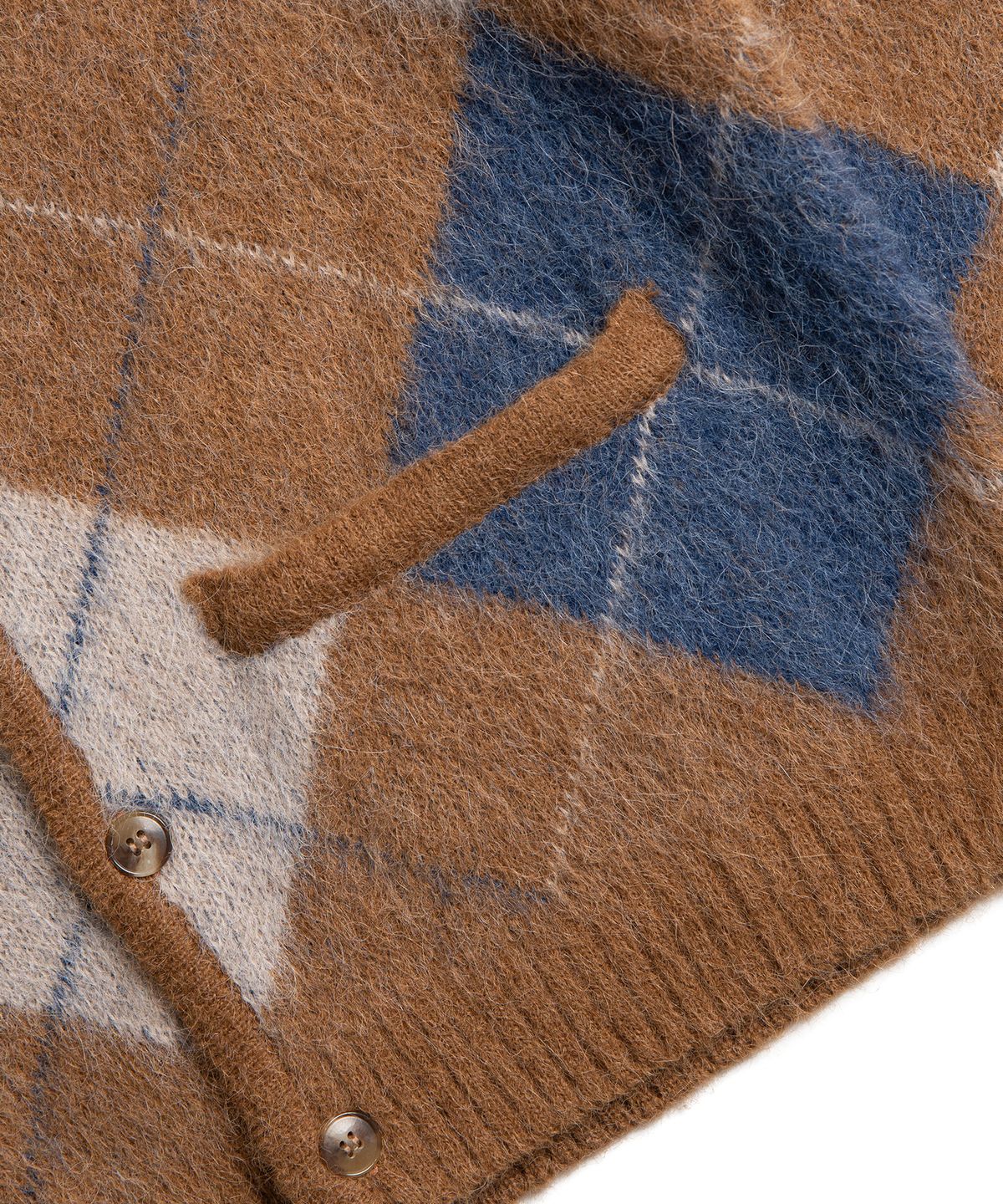 와일드 브릭스(WILD BRICKS) W22 ARGYLE CARDIGAN (camel)