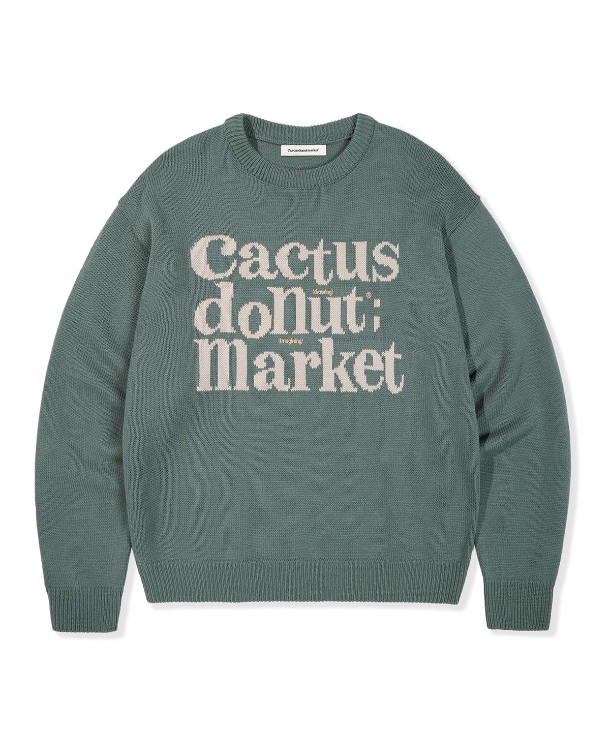 캑터스도넛마켓(CACTUSDONUTMARKET) CDM Basic Logo Sweater - Khaki
