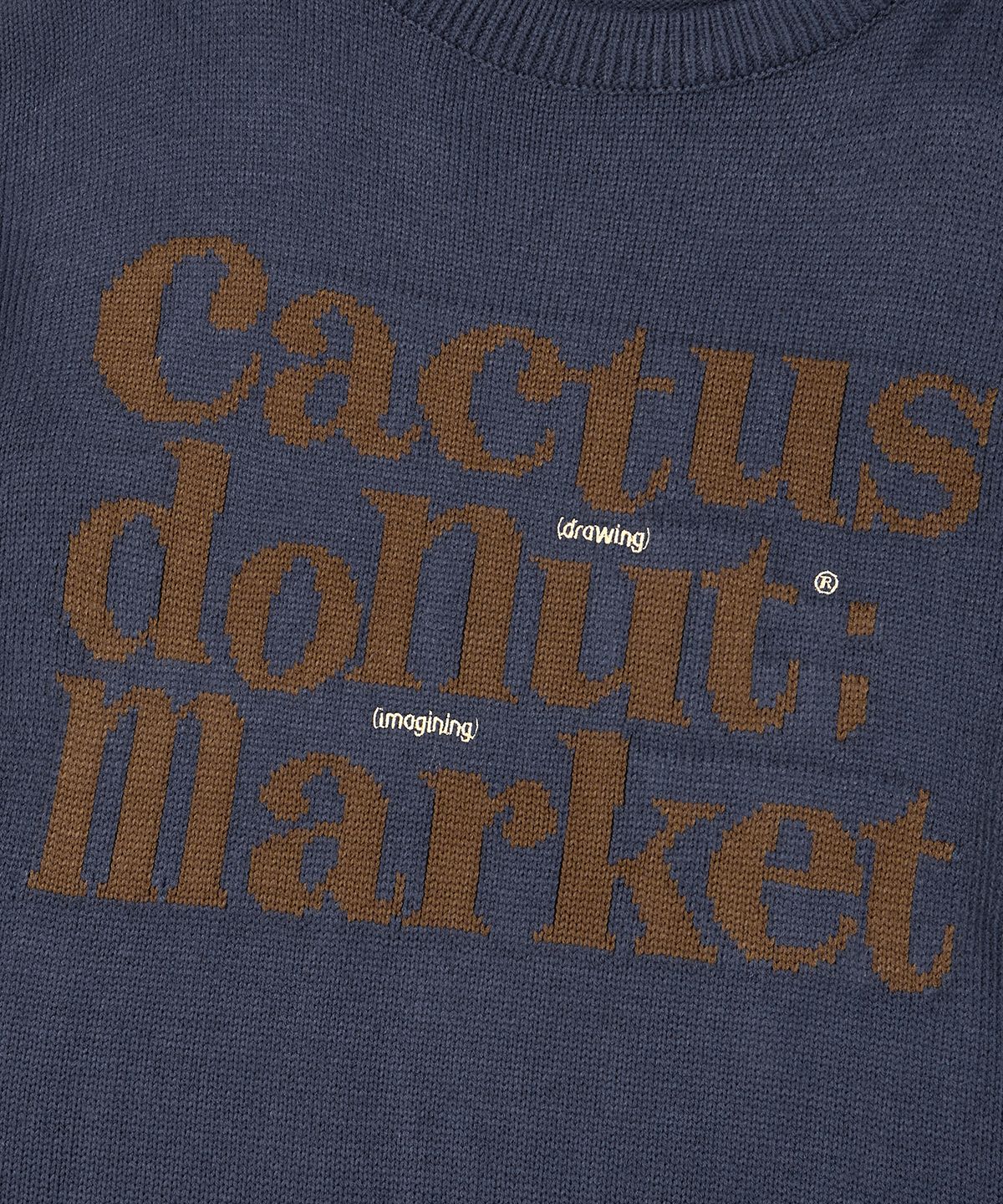 캑터스도넛마켓(CACTUSDONUTMARKET) CDM Basic Logo Sweater - Navy
