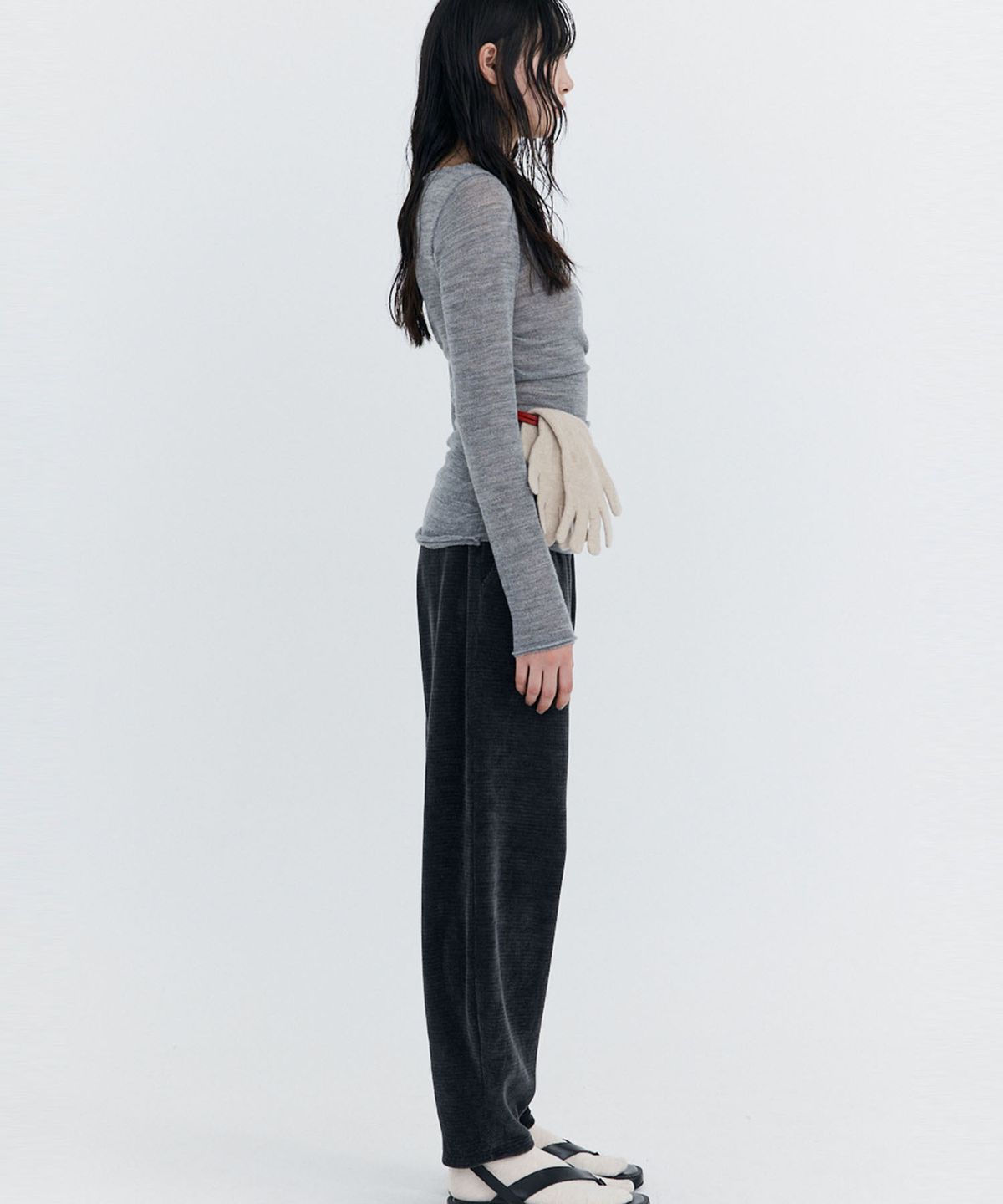 분더캄머(WNDERKAMMER) Corduroy Balloon Pants_Charcoal (코듀로이 벌룬 팬츠_차콜)