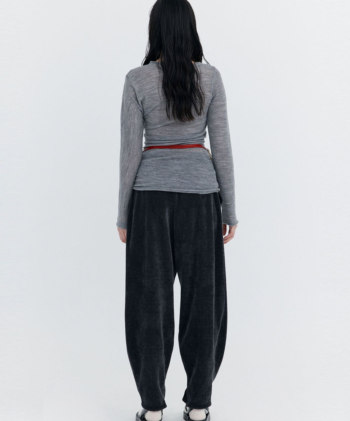 분더캄머(WNDERKAMMER) Corduroy Balloon Pants_Charcoal (코듀로이 벌룬 팬츠_차콜)