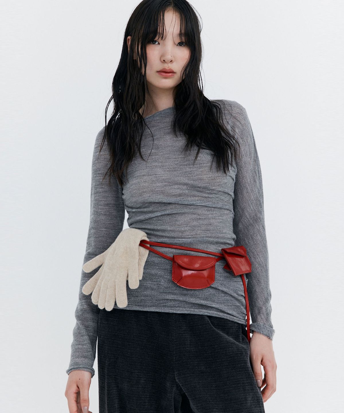 분더캄머(WNDERKAMMER) Corduroy Balloon Pants_Charcoal (코듀로이 벌룬 팬츠_차콜)