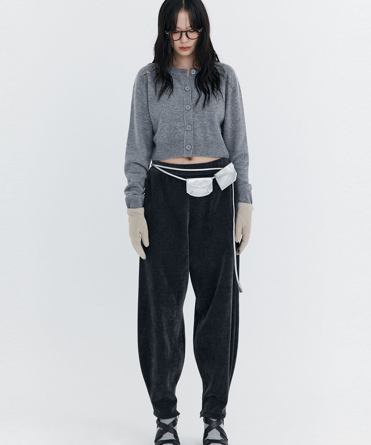 분더캄머(WNDERKAMMER) Corduroy Balloon Pants_Charcoal (코듀로이 벌룬 팬츠_차콜)