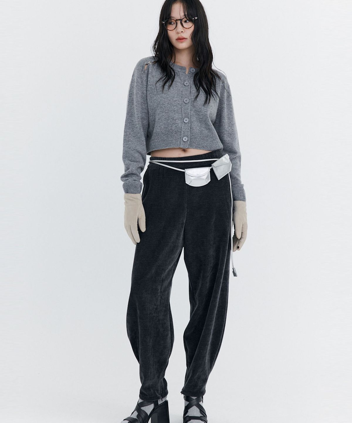 분더캄머(WNDERKAMMER) Corduroy Balloon Pants_Charcoal (코듀로이 벌룬 팬츠_차콜)