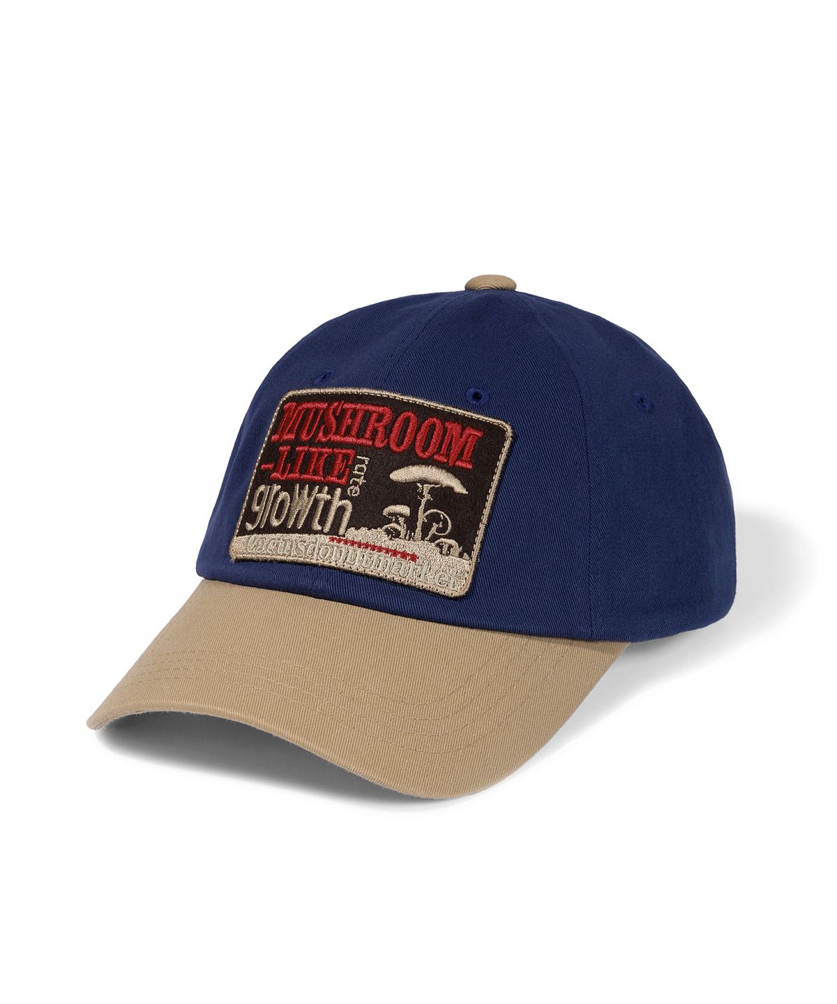 캑터스도넛마켓(CACTUSDONUTMARKET) Mushroom Patch Two Tone Ball Cap - Blue/Beige